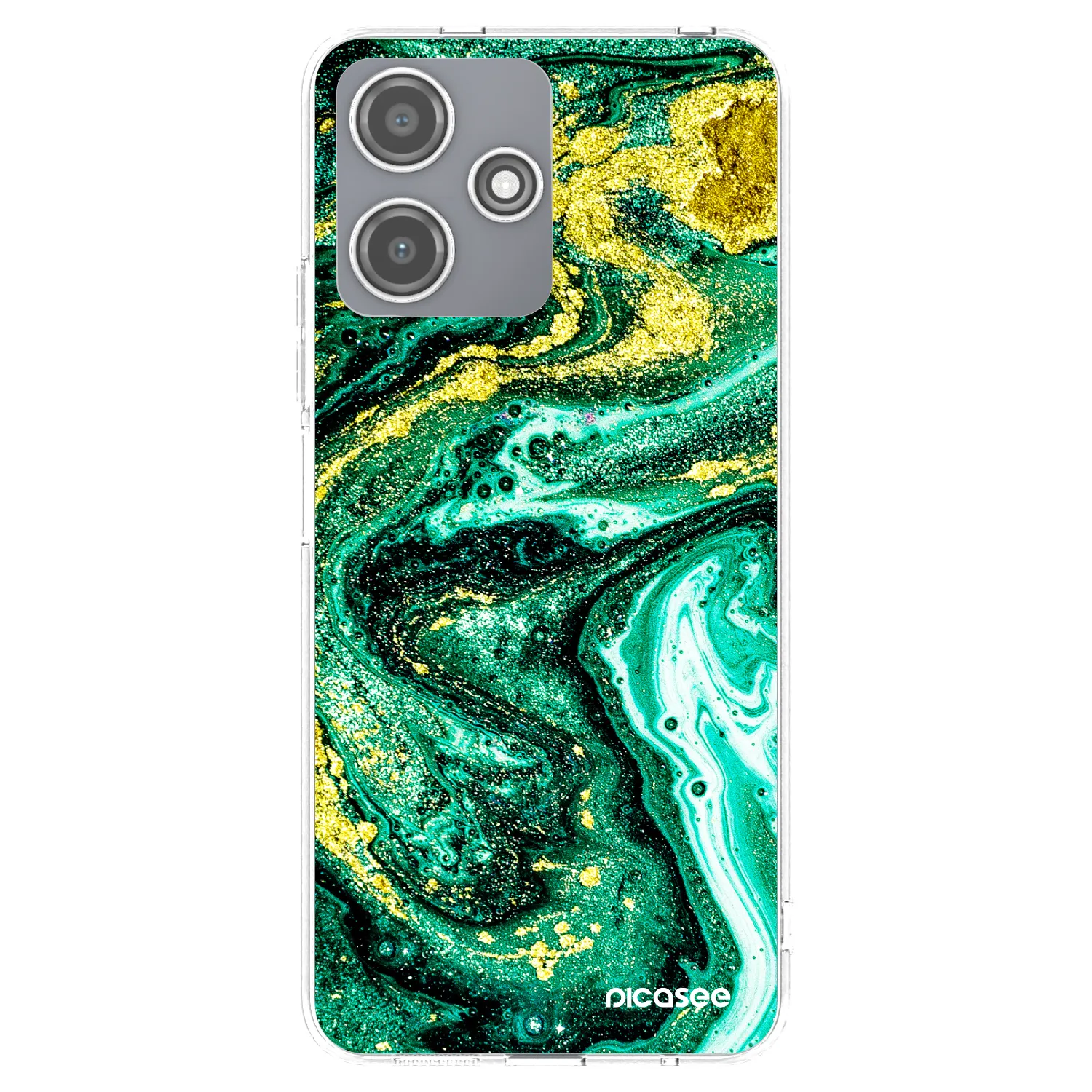 Picasee Xiaomi Redmi 12 5G Hülle - Transparentes Silikon - Green Gold