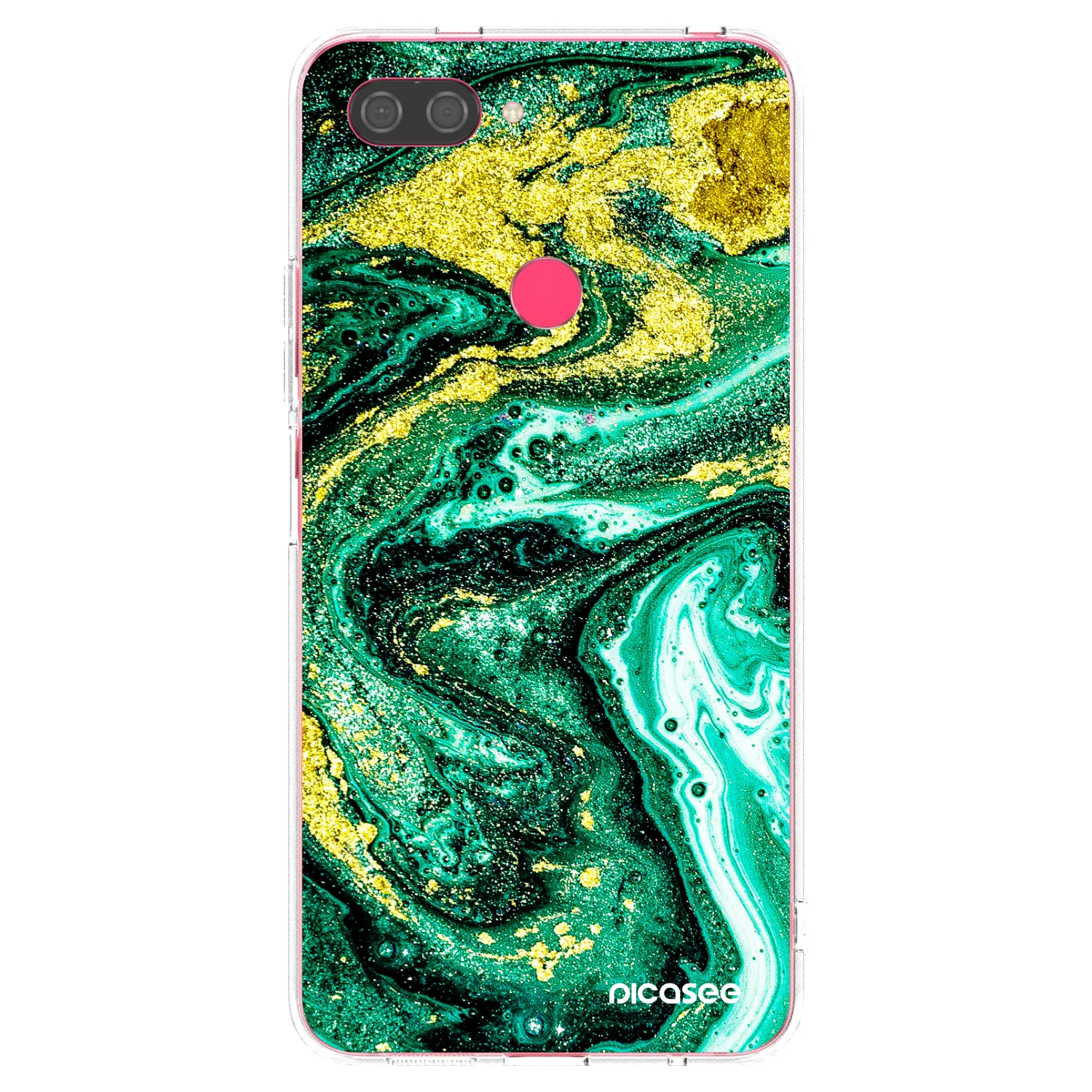 Picasee Xiaomi Mi 8 Lite Hülle - Transparentes Silikon - Green Gold
