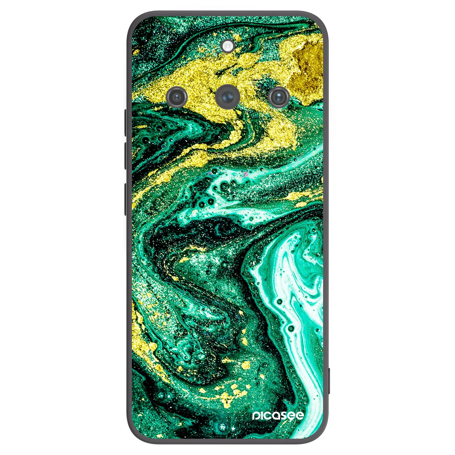 Picasee Realme 11 Pro+ Hülle - Schwarzes Silikon - Green Gold