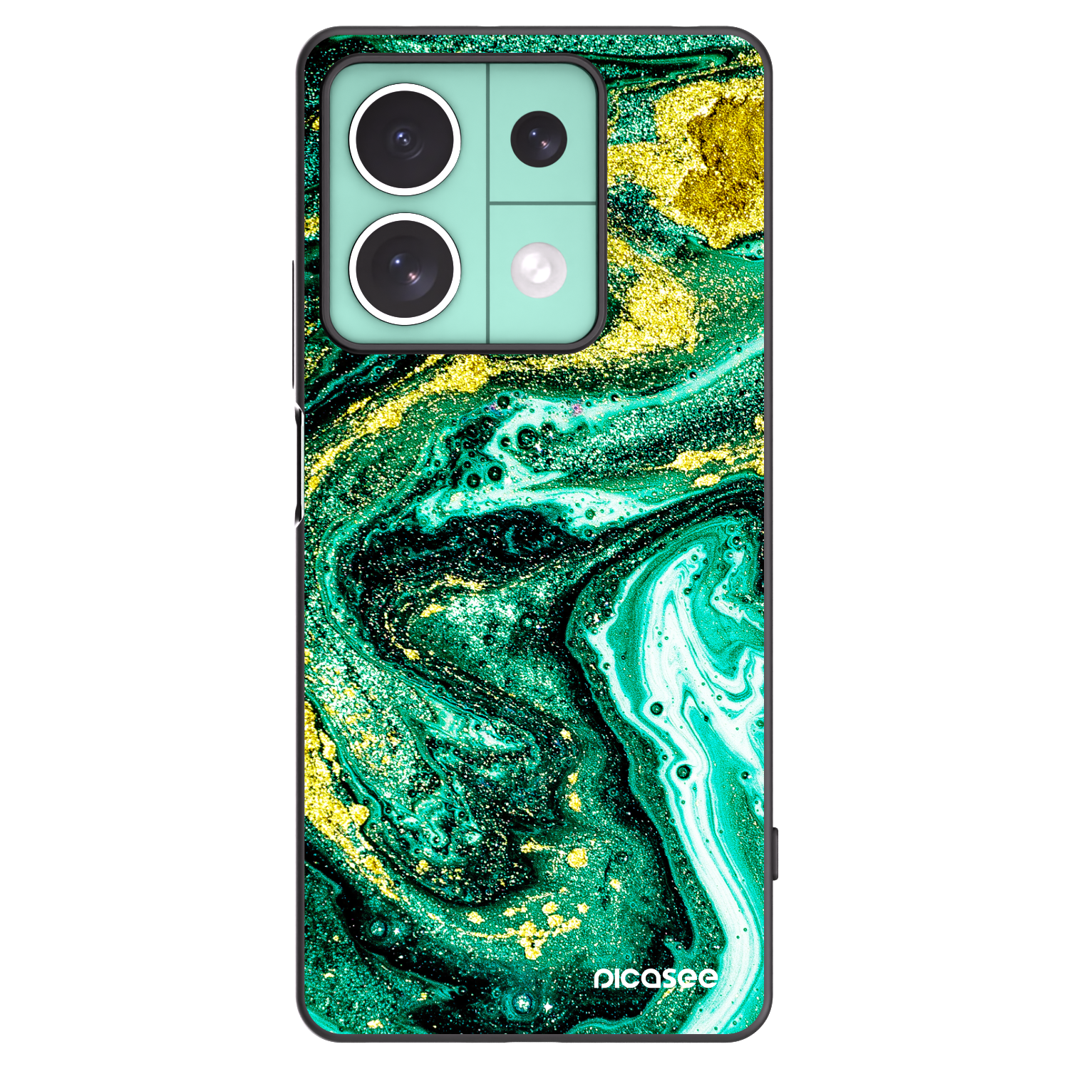 Picasee Xiaomi Redmi Note 13 5G Hülle - Schwarzes Silikon - Green Gold