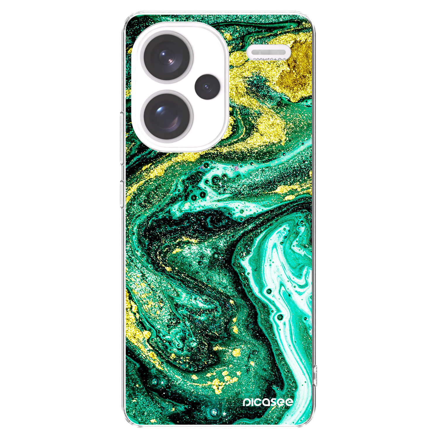 Picasee Xiaomi Redmi Note 13 Pro+ 5G Hülle - Transparentes Silikon - Green Gold