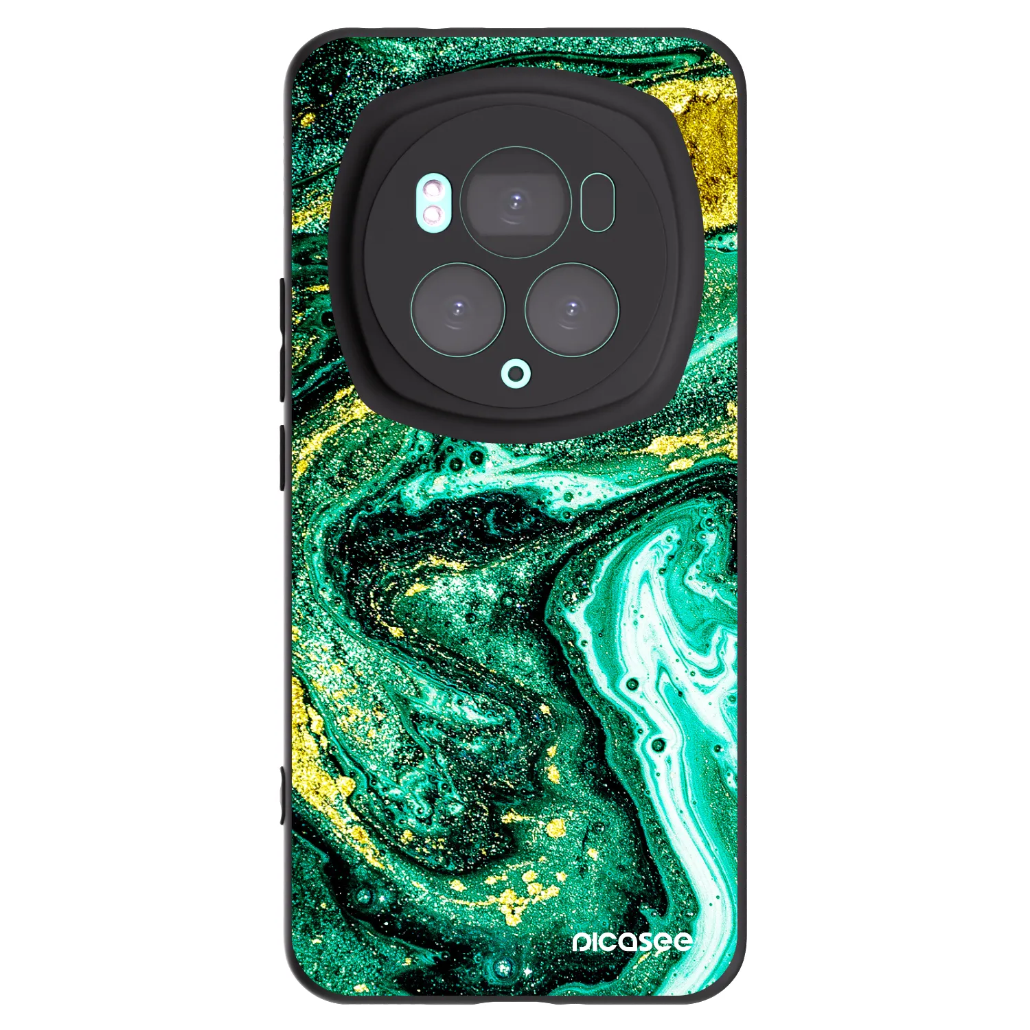 Picasee Honor Magic6 Pro Hülle - Schwarzes Silikon - Green Gold