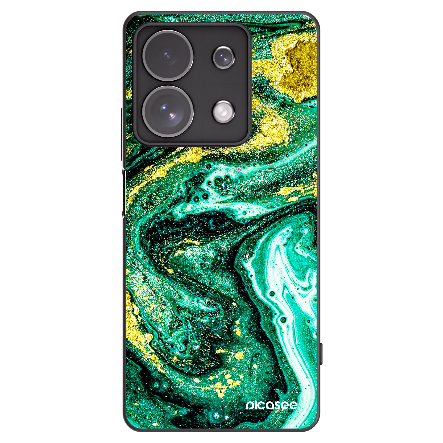 Picasee Xiaomi Redmi Note 13 Pro 4G Hülle - Schwarzes Silikon - Green Gold