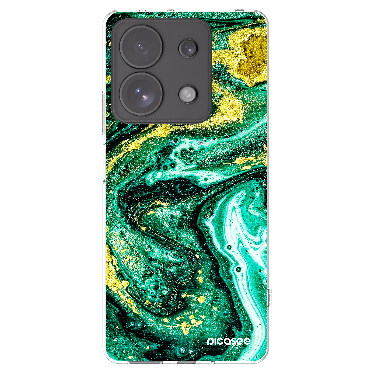 Picasee Xiaomi Redmi Note 13 Pro 4G Hülle - Transparentes Silikon - Green Gold