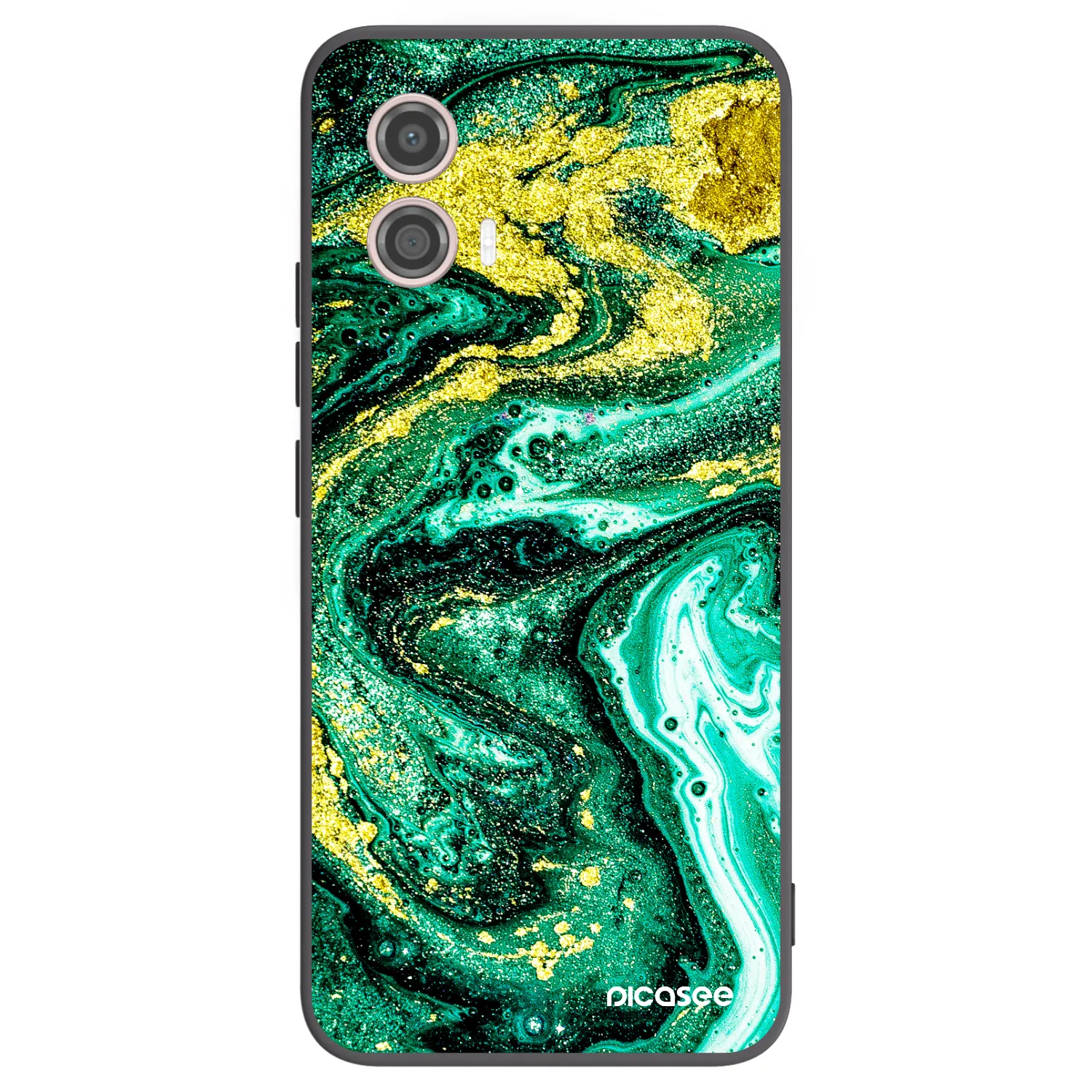 Picasee Motorola Moto G53 5G Hülle - Schwarzes Silikon - Green Gold
