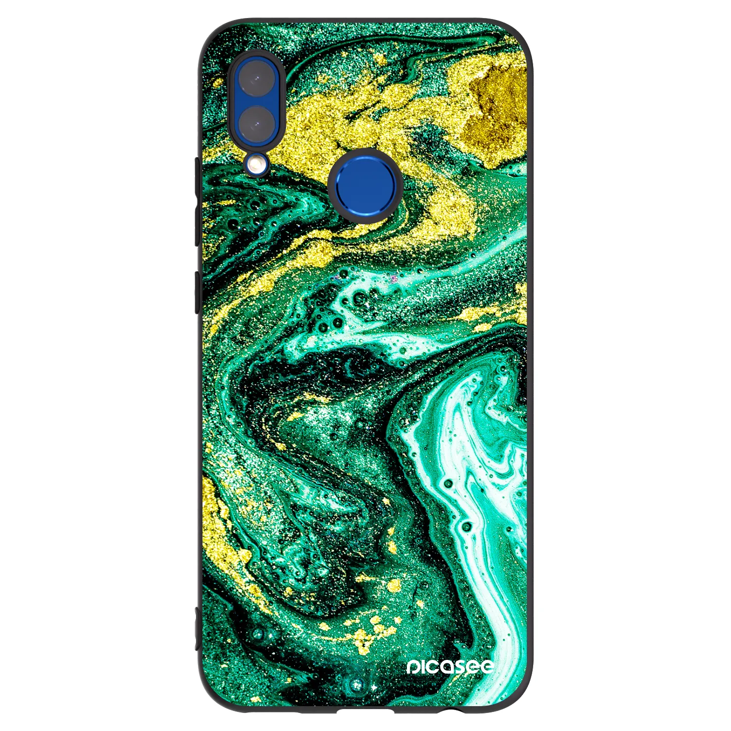 Picasee Huawei P Smart 2019 Hülle - Schwarzes Silikon - Green Gold