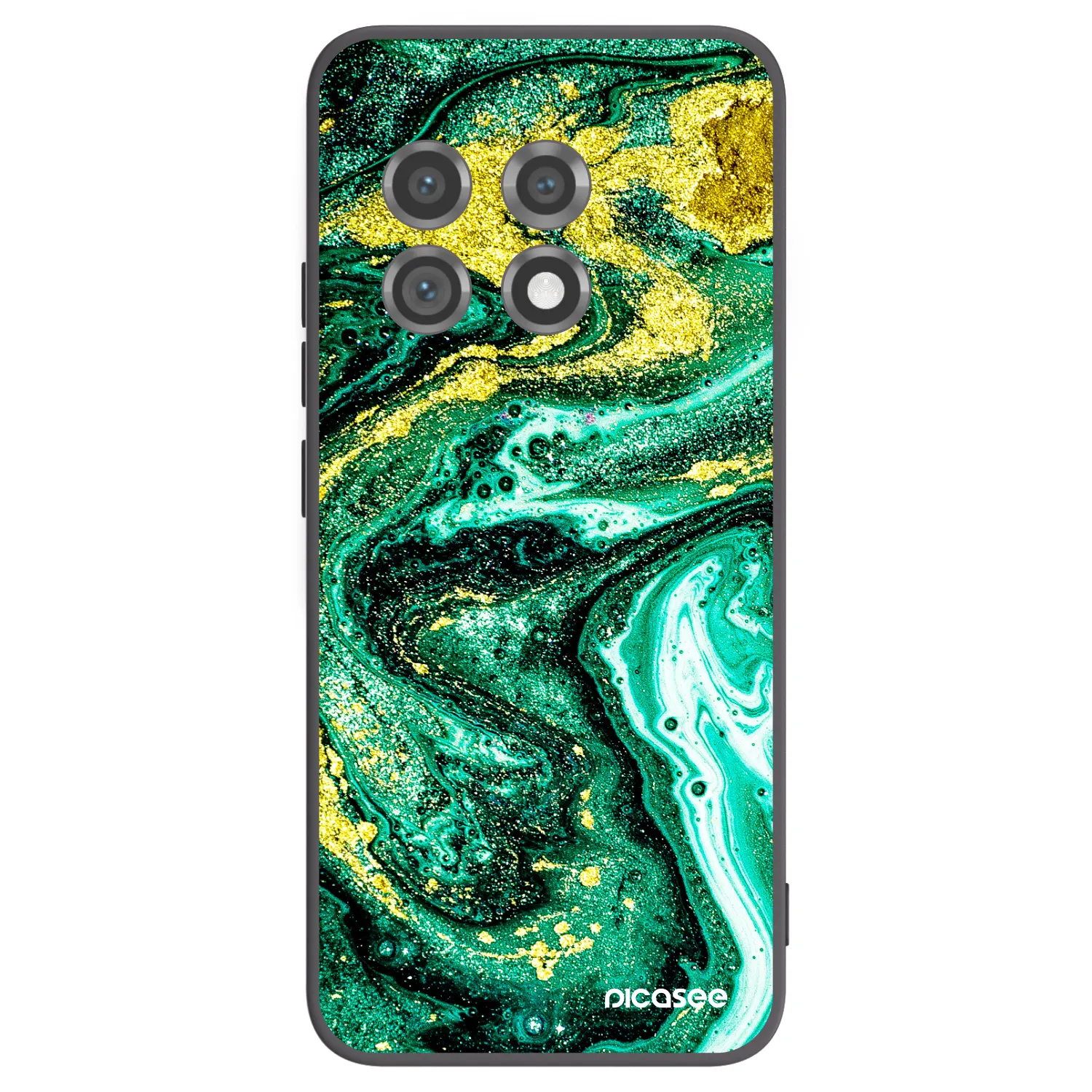 Picasee OnePlus 11 5G Hülle - Schwarzes Silikon - Green Gold
