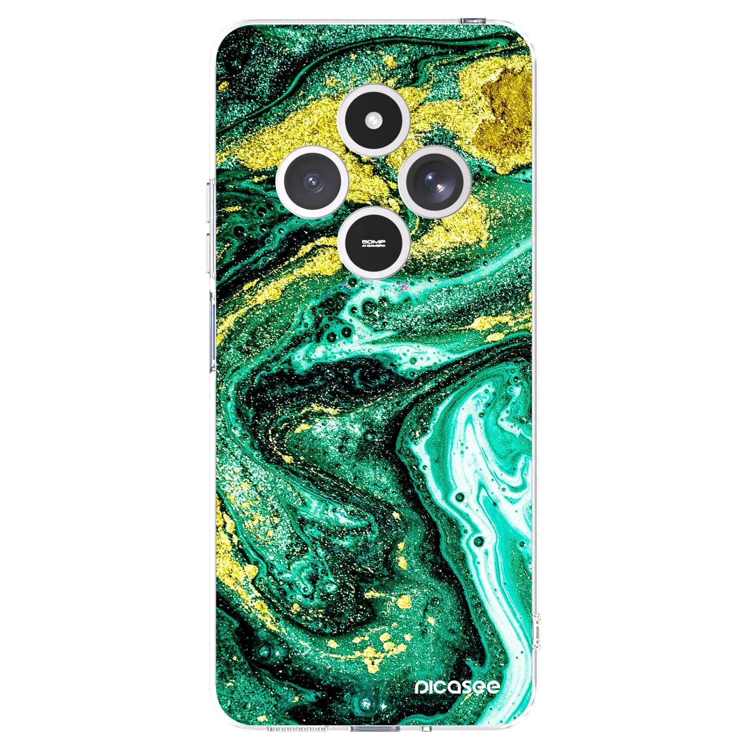 Picasee Xiaomi Redmi 14C Hülle - Transparentes Silikon - Green Gold