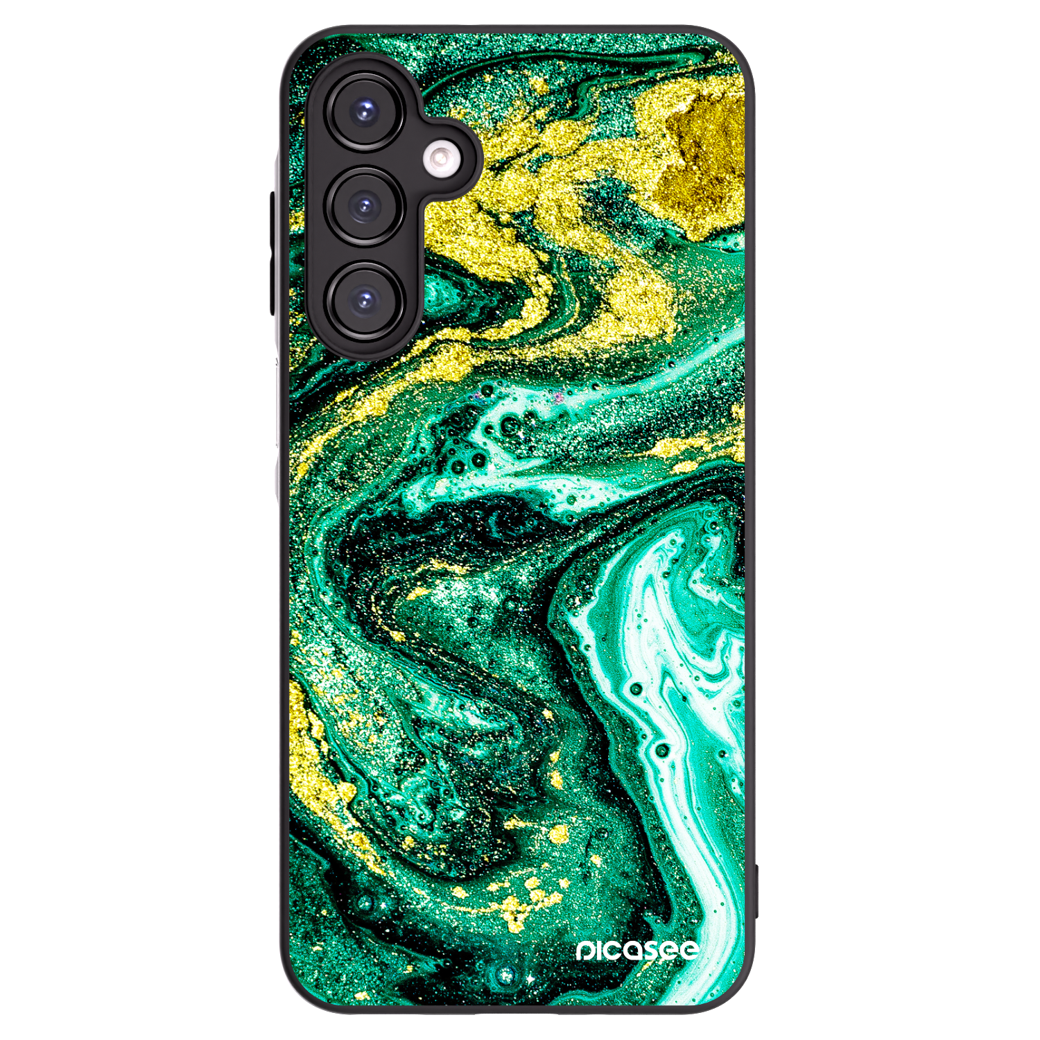 Picasee Samsung Galaxy A16 5G Hülle - Schwarzes Silikon - Green Gold
