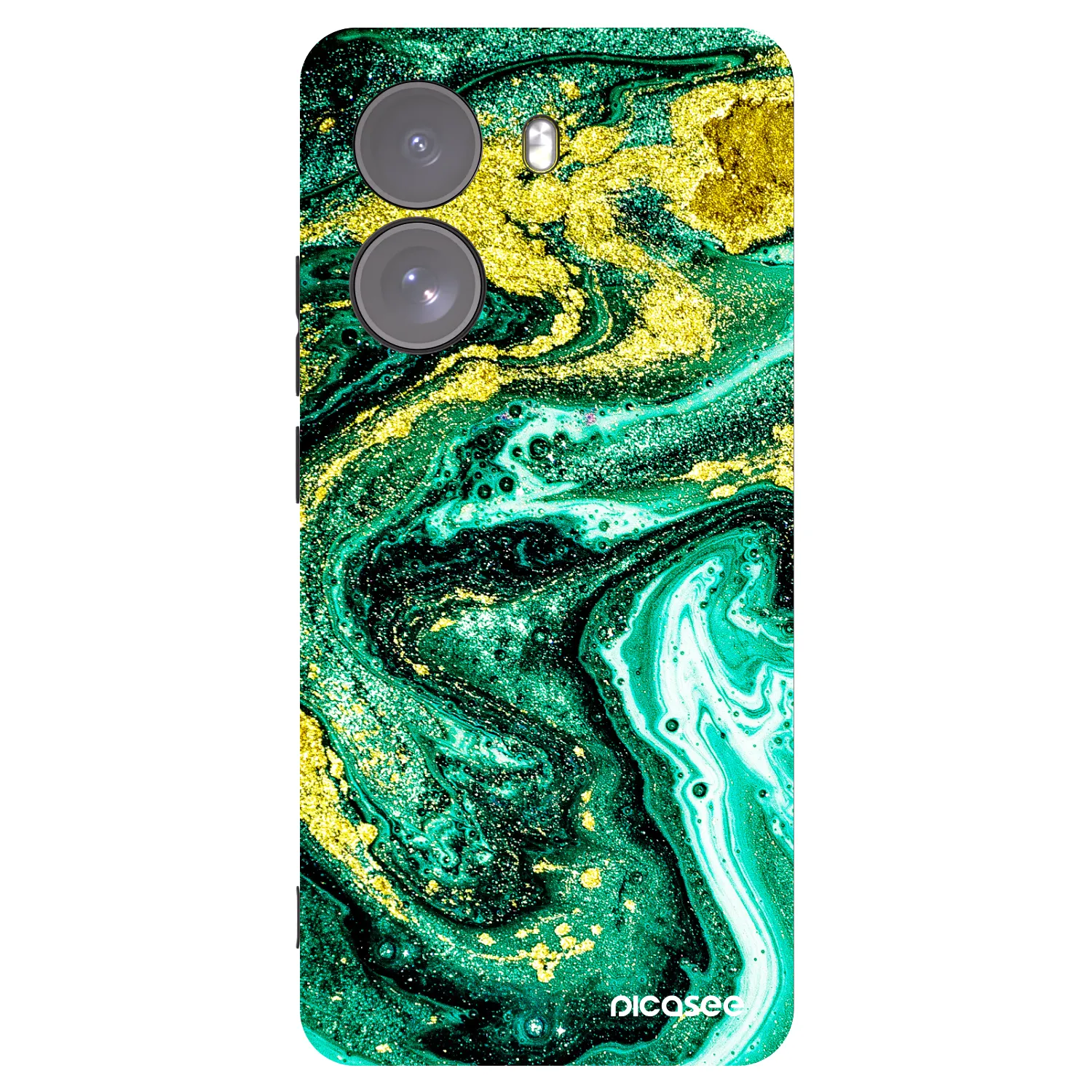 Picasee Xiaomi Poco X7 Hülle - Schwarzes Silikon - Green Gold