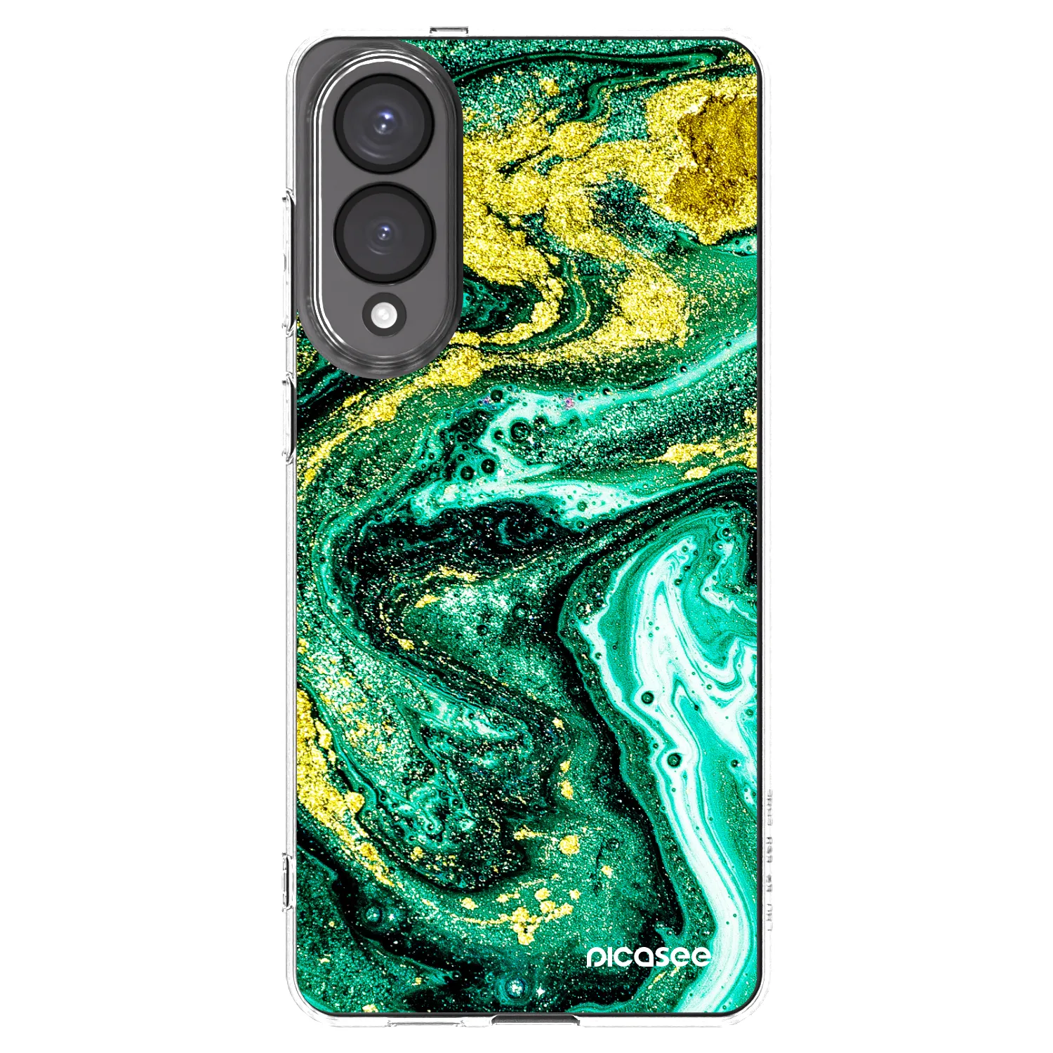 Picasee Samsung Galaxy S25 Edge 5G Hülle - Transparentes Silikon - Green Gold