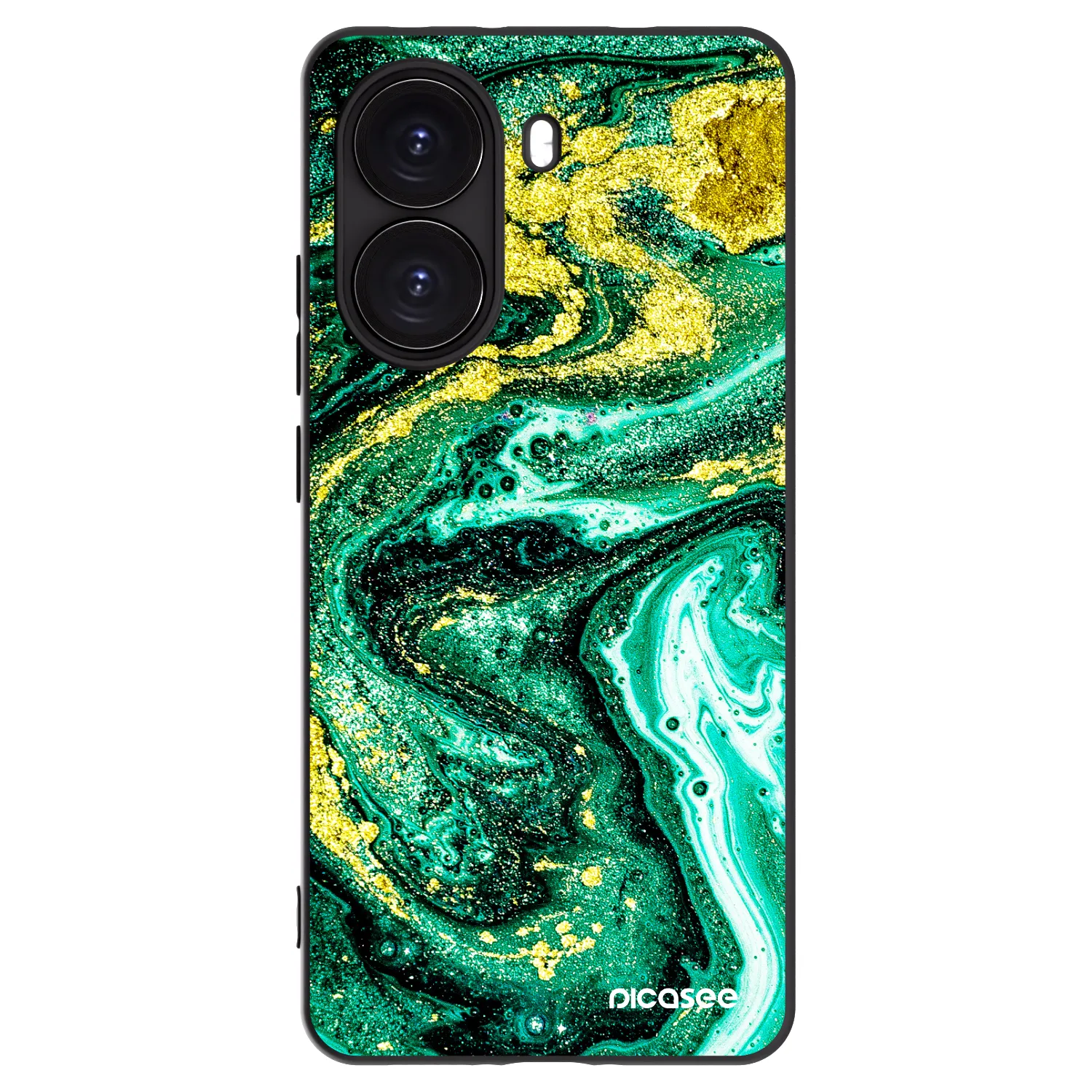 Picasee Xiaomi Poco X7 Pro 5G Hülle - Schwarzes Silikon - Green Gold
