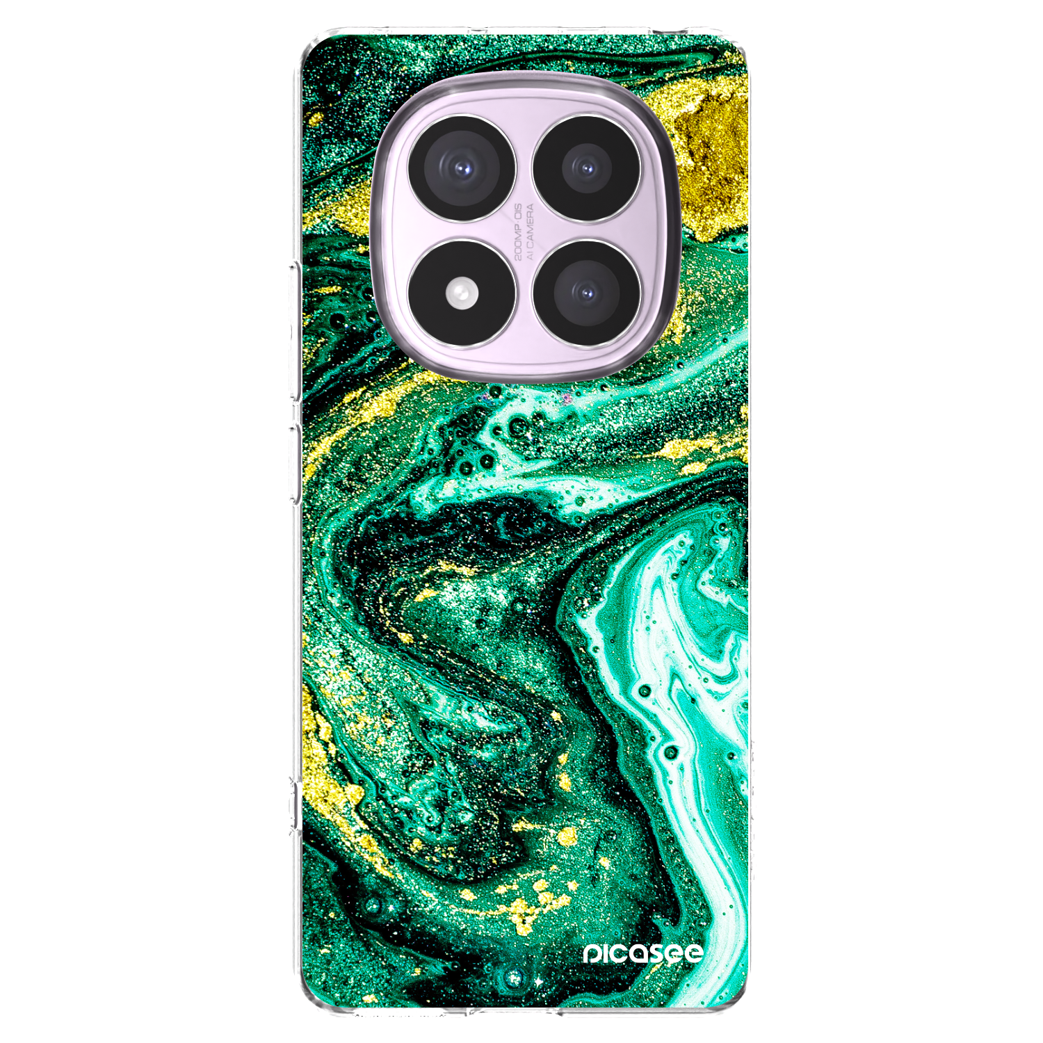 Picasee Xiaomi Redmi Note 14 Pro 4G Hülle - Transparentes Silikon - Green Gold