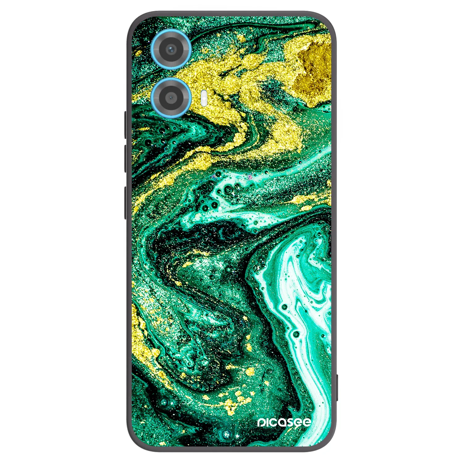 Picasee Motorola Moto G34 5G Hülle - Schwarzes Silikon - Green Gold