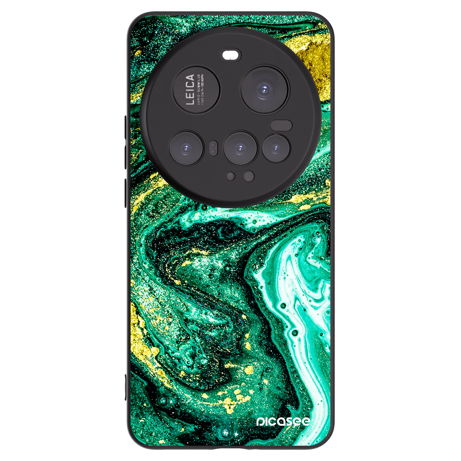 Picasee Xiaomi 15 Ultra Hülle - Schwarzes Silikon - Green Gold