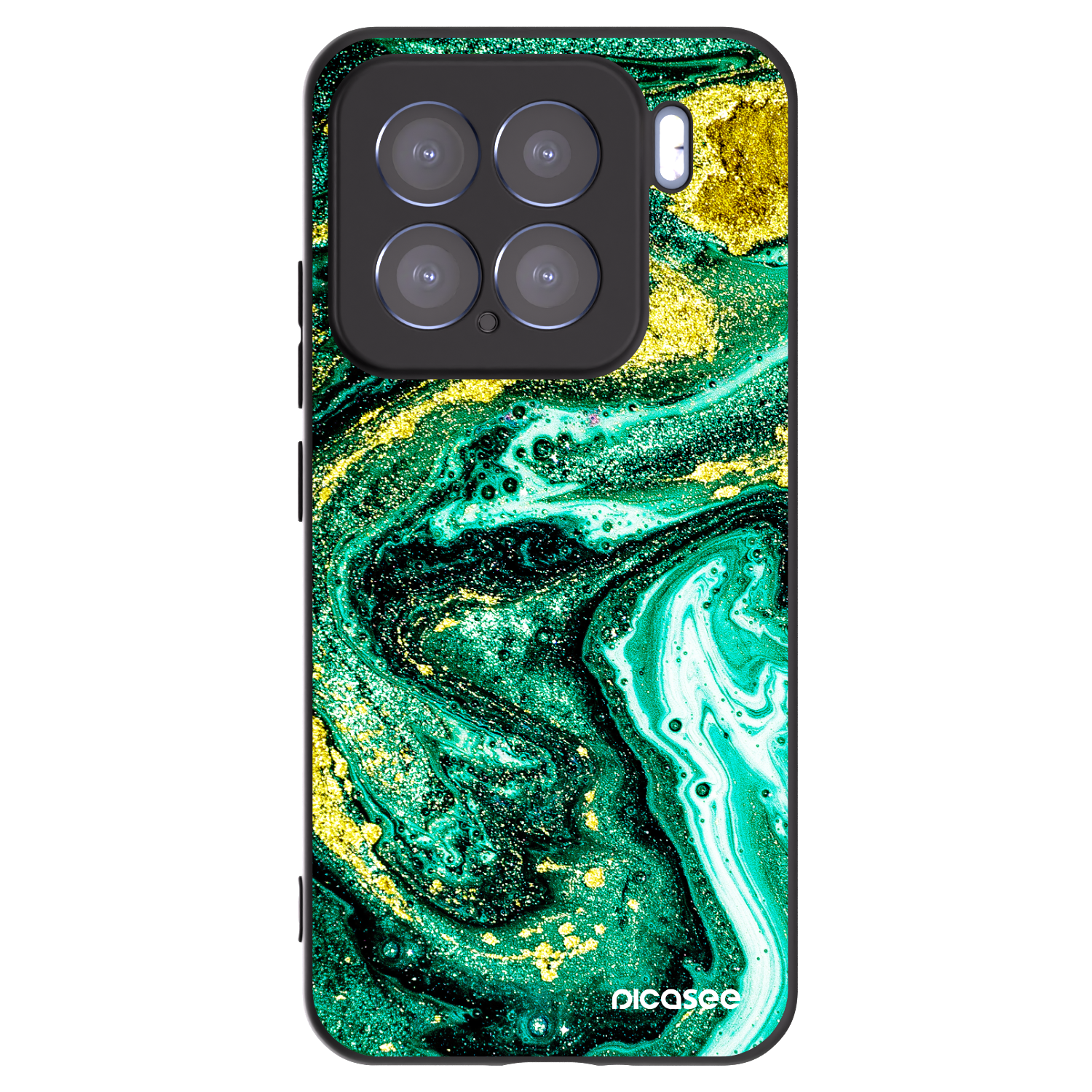 Picasee Xiaomi 15 Hülle - Schwarzes Silikon - Green Gold