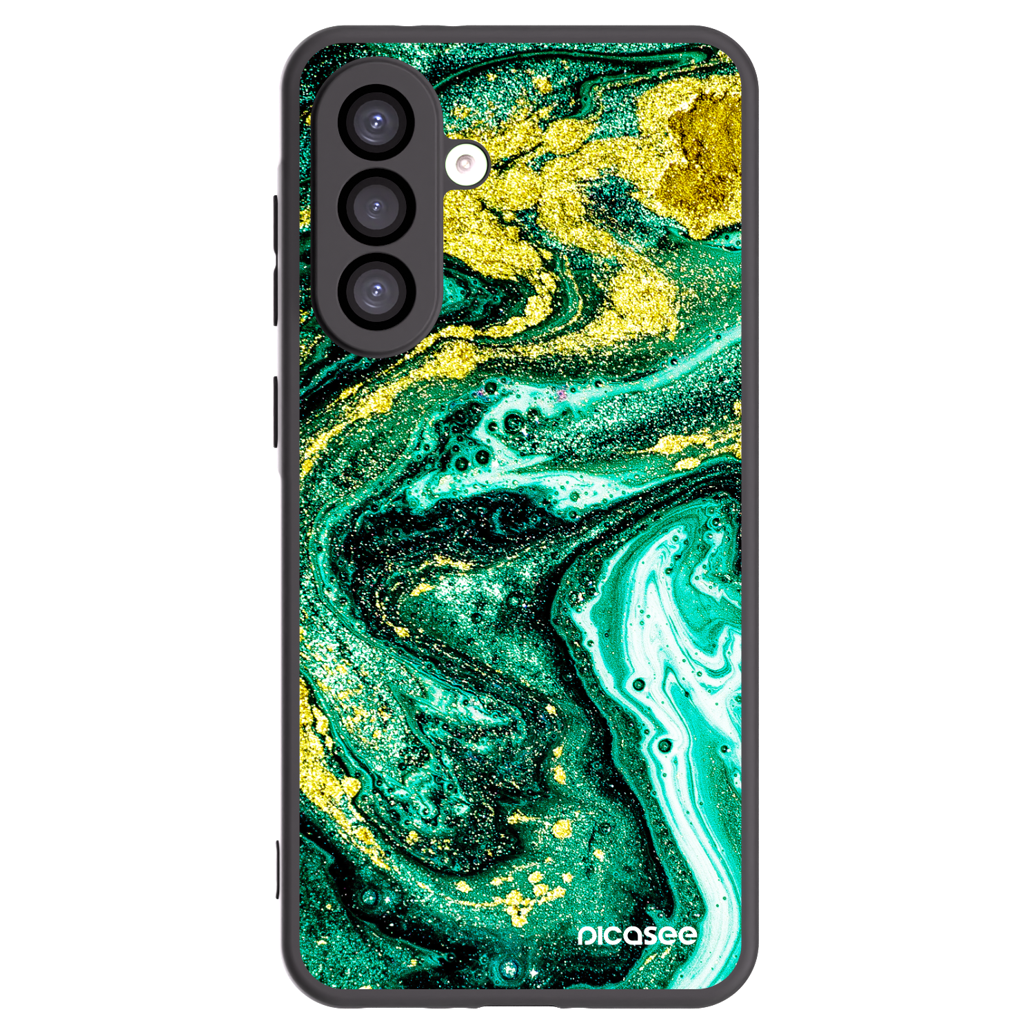 Picasee Samsung Galaxy A26 5G A266B Hülle - Schwarzes Silikon - Green Gold