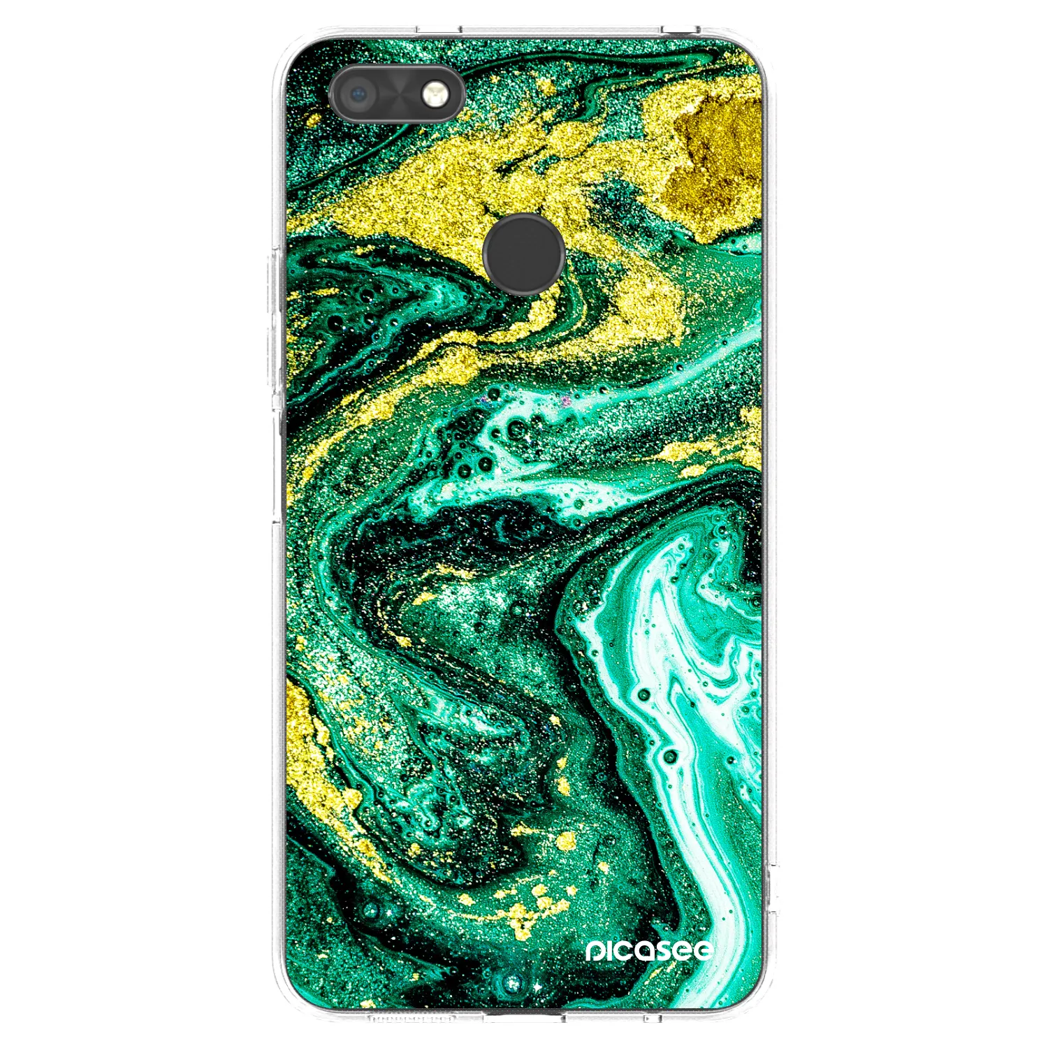 Picasee Huawei P9 Lite Mini Hülle - Transparentes Silikon - Green Gold