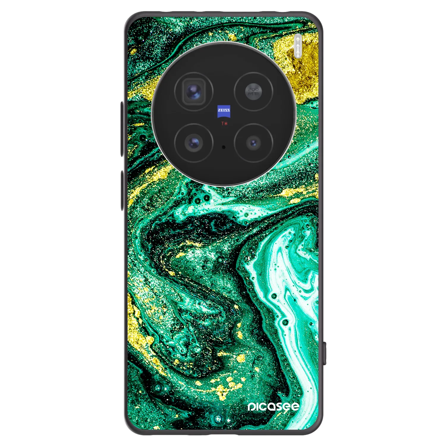 Picasee Vivo X200 Pro Hülle - Schwarzes Silikon - Green Gold