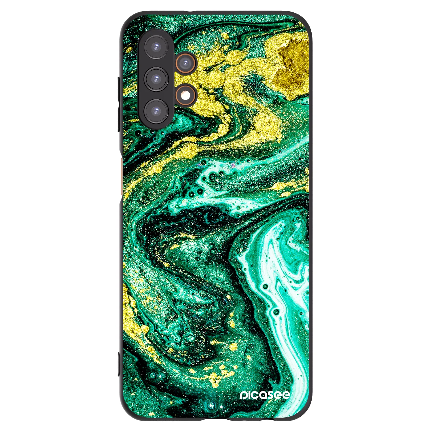 Picasee Samsung Galaxy A13 5G Hülle - Schwarzes Silikon - Green Gold