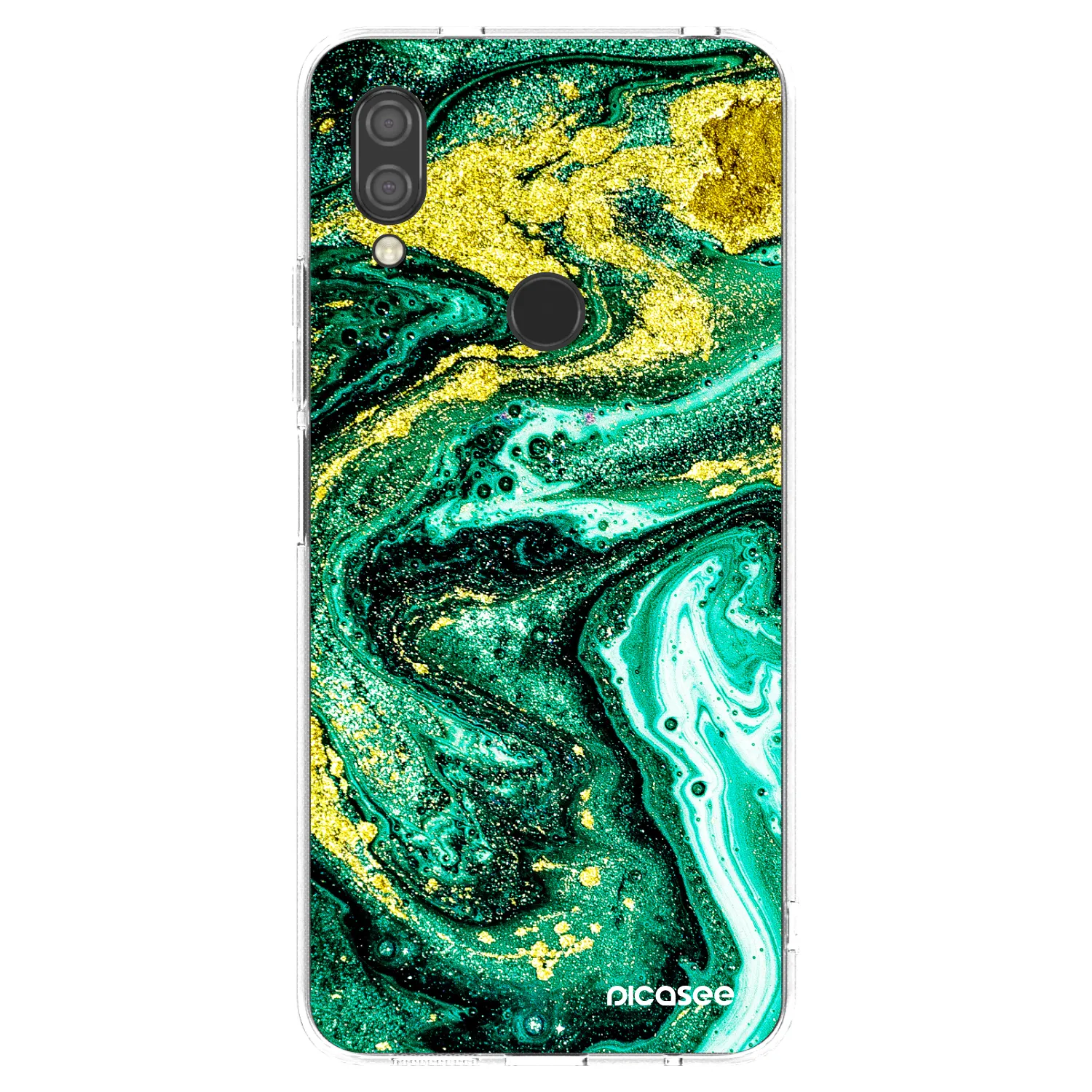 Picasee Xiaomi Redmi 7 Hülle - Transparentes Silikon - Green Gold