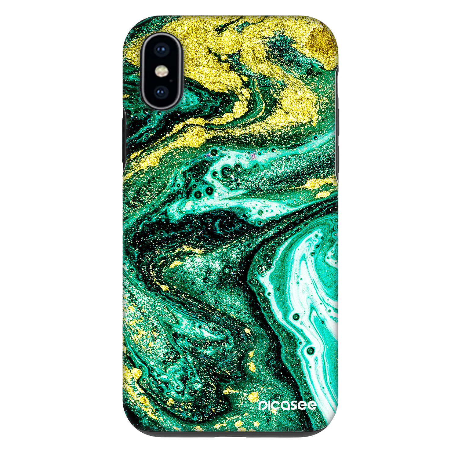 Picasee Fashion Case für Apple iPhone X/XS - Green Gold