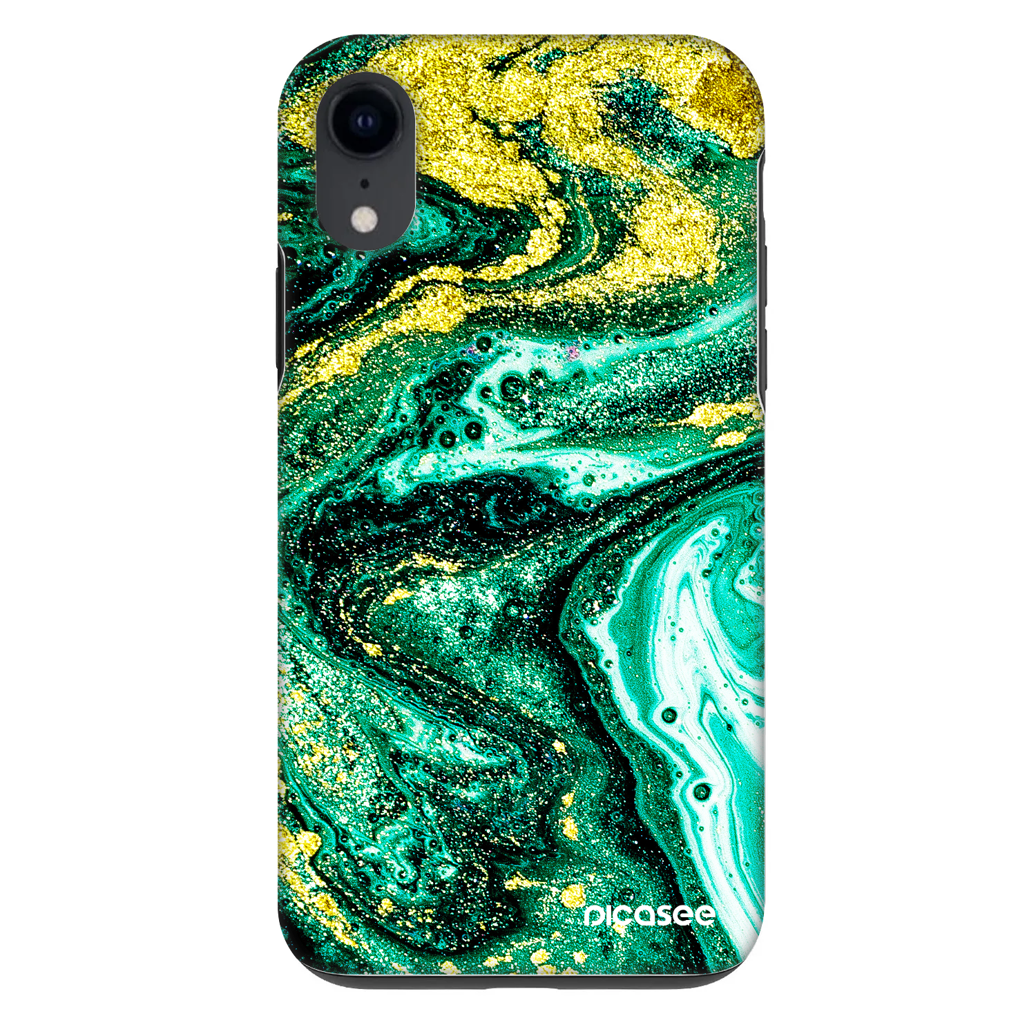 Picasee Fashion Case für Apple iPhone XR - Green Gold