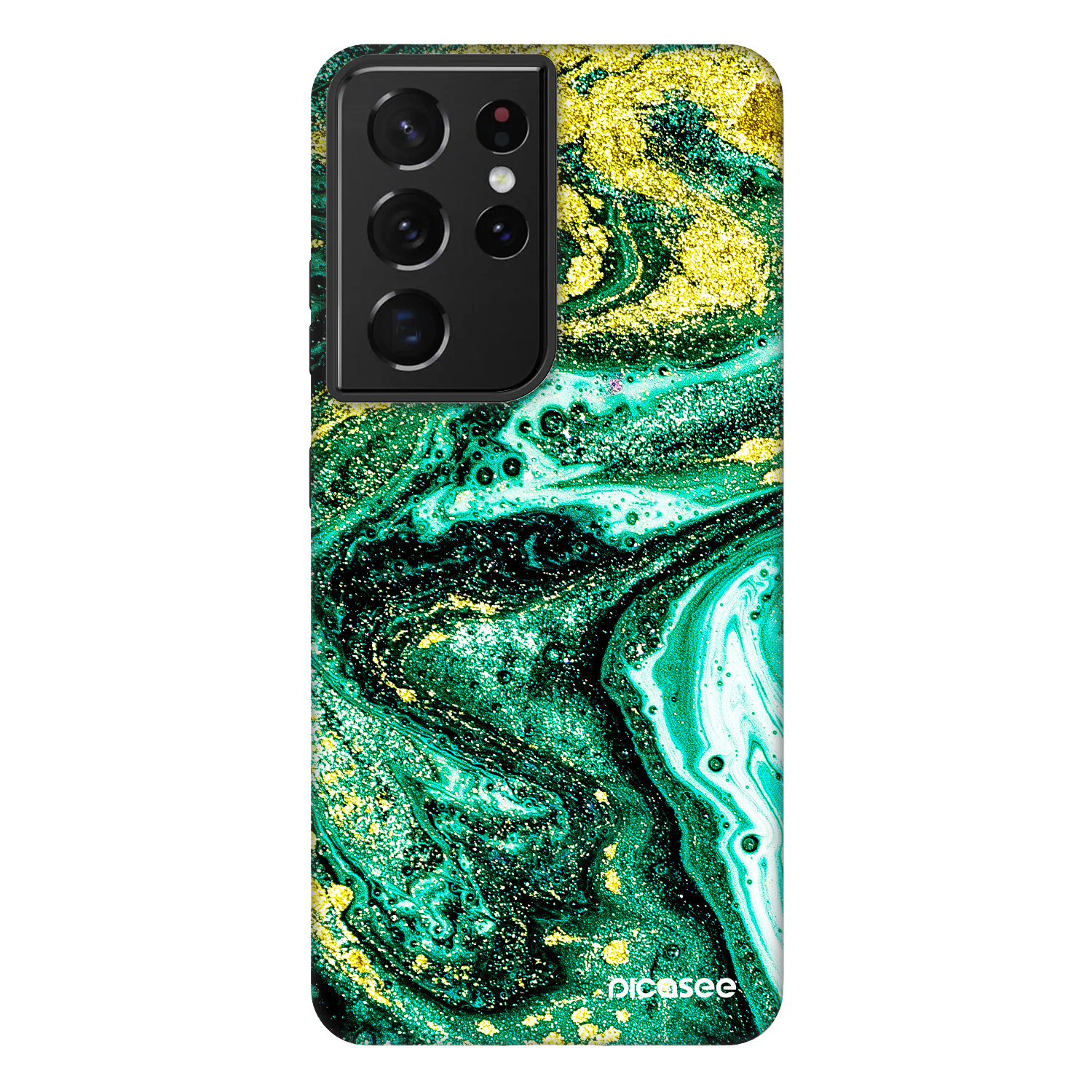 Picasee Fashion Case für Samsung Galaxy S21 Ultra 5G G998B - Green Gold
