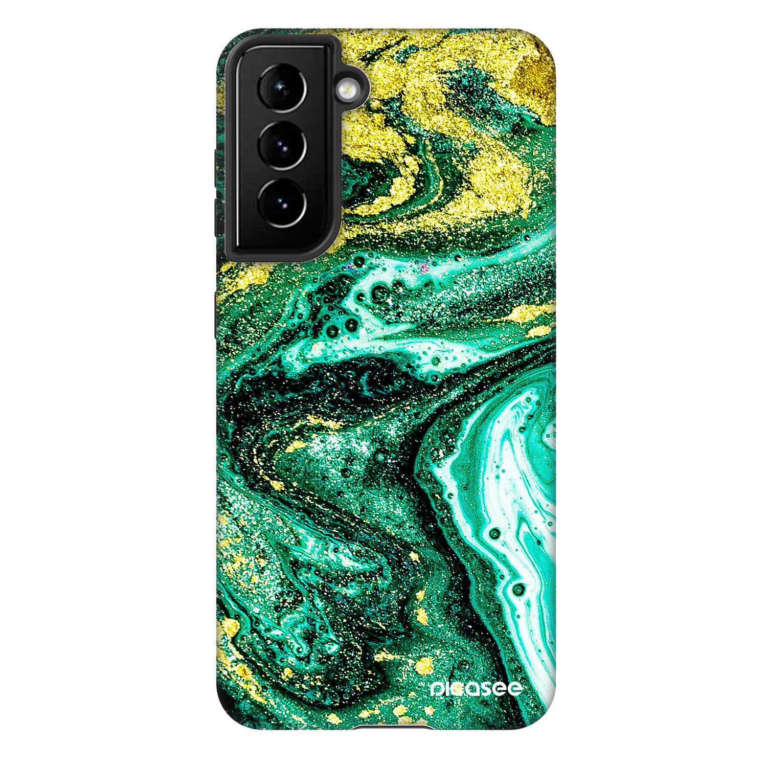 Picasee Fashion Case für Samsung Galaxy S21 5G G991B - Green Gold