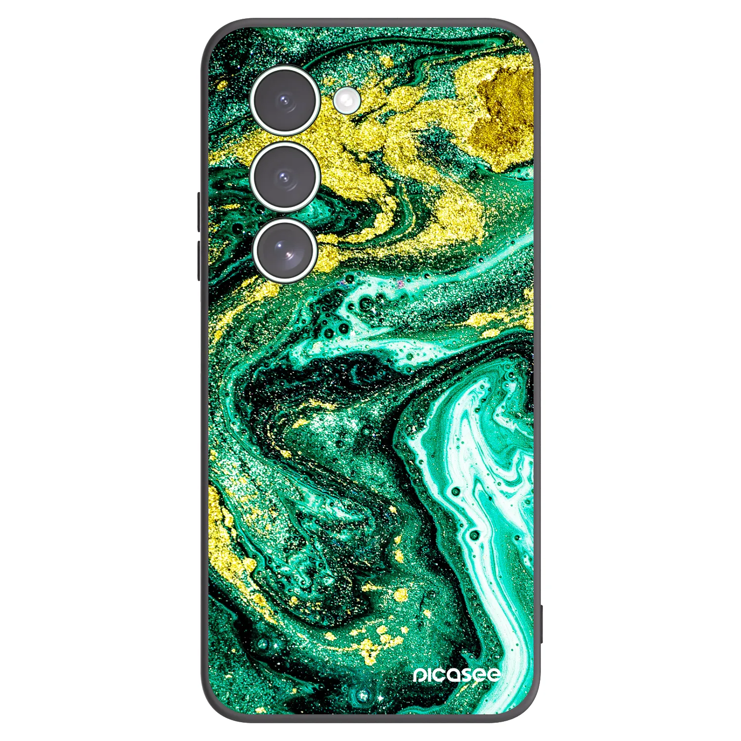 Picasee Xiaomi Redmi 15 5G Hülle - Schwarzes Silikon - Green Gold