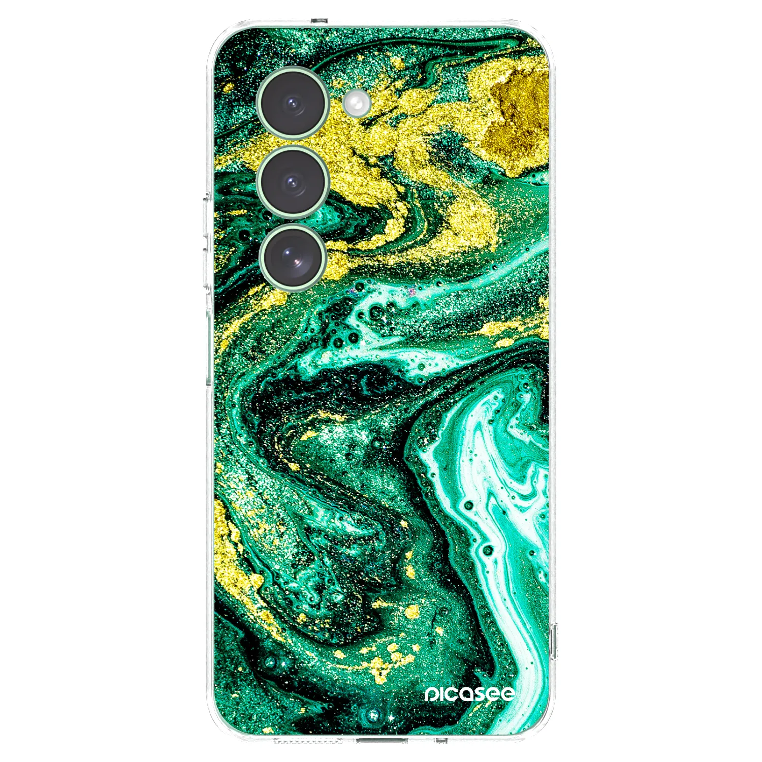Picasee Xiaomi Redmi 15 5G Hülle - Transparentes Silikon - Green Gold