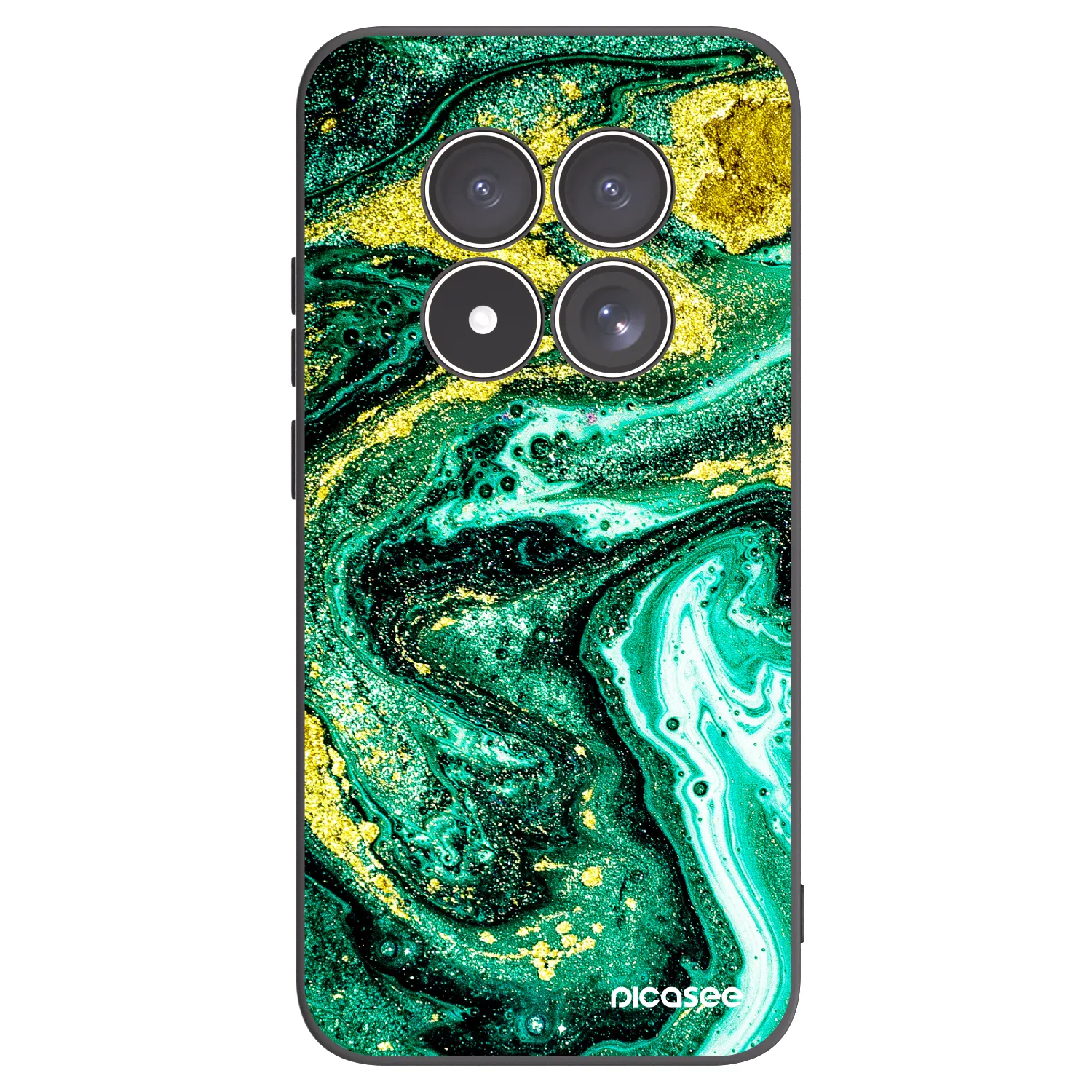 Picasee Xiaomi Redmi Note 15 Pro 4G Hülle - Schwarzes Silikon - Green Gold