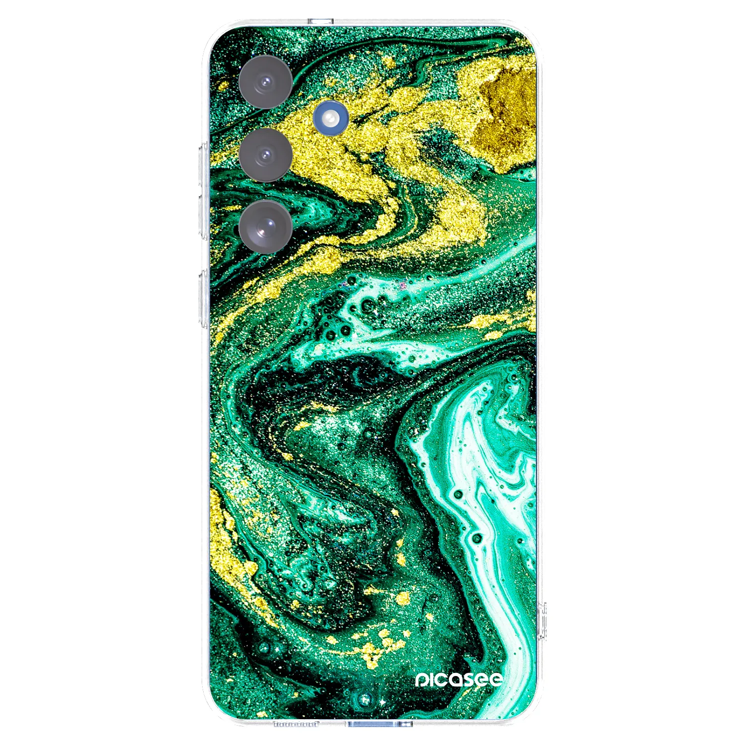 Picasee Samsung Galaxy S25 FE 5G Hülle - Transparentes Silikon - Green Gold