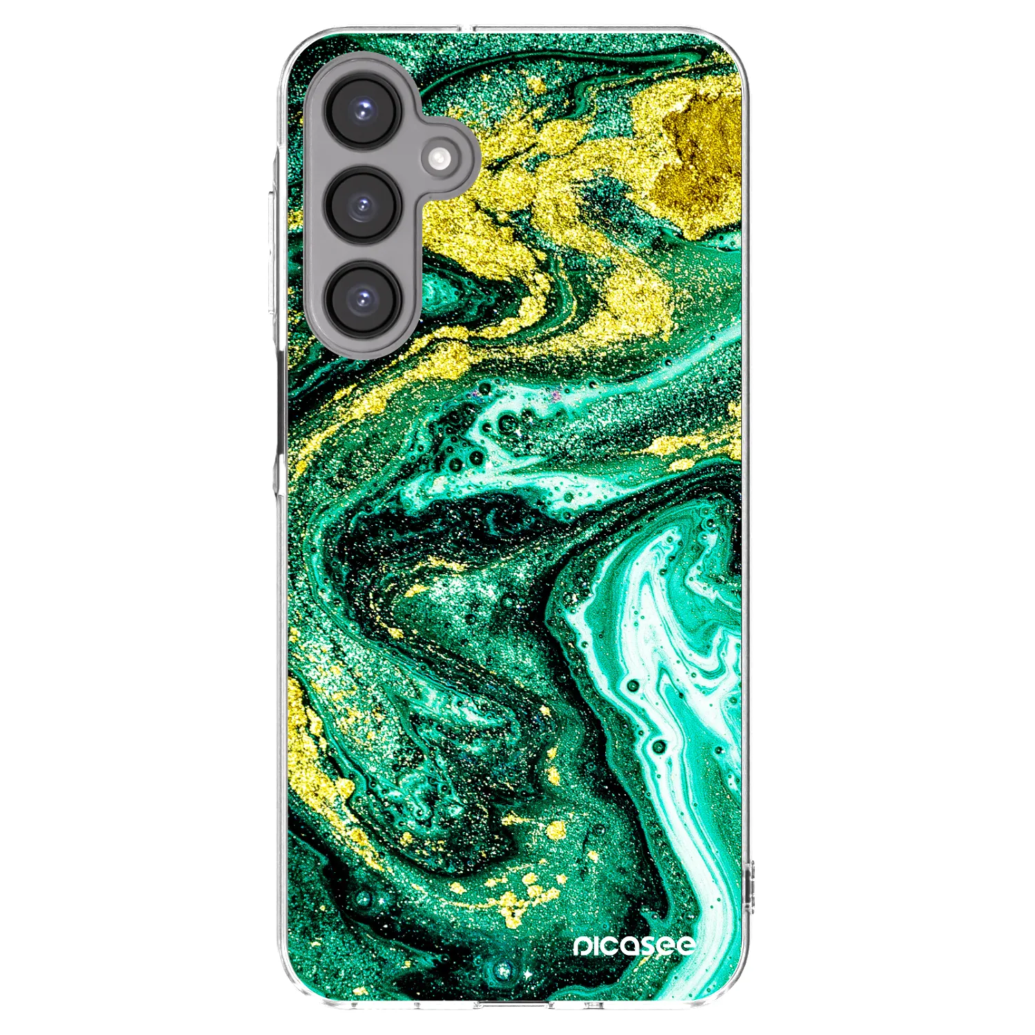 Picasee Samsung Galaxy A16 4G Hülle - Transparentes Silikon - Green Gold