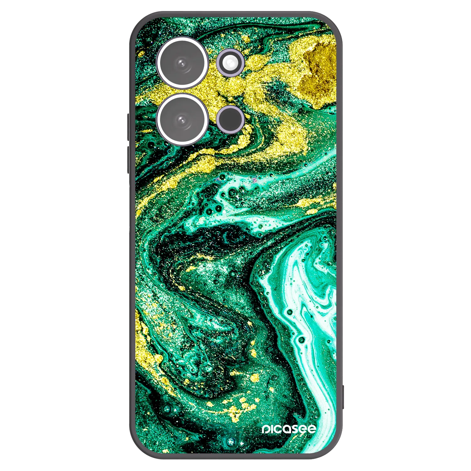 Picasee Xiaomi Redmi 15C 5G Hülle - Schwarzes Silikon - Green Gold