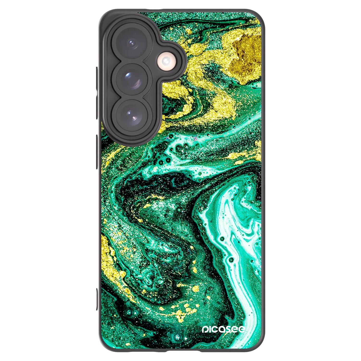 Picasee Samsung Galaxy S26 Hülle - Schwarzes Silikon - Green Gold