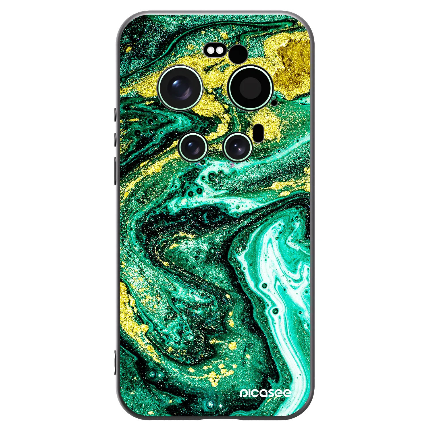 Picasee Xiaomi 17 Ultra Hülle - Schwarzes Silikon - Green Gold