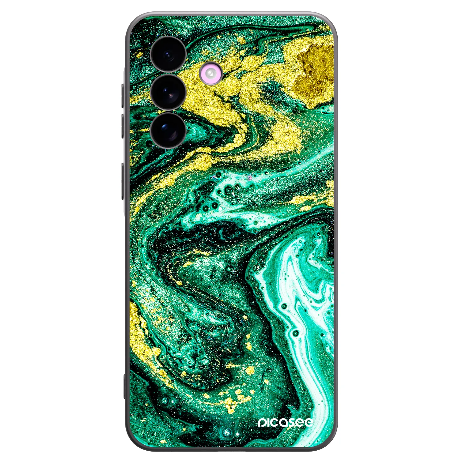 Picasee Samsung Galaxy A57 5G Hülle - Schwarzes Silikon - Green Gold