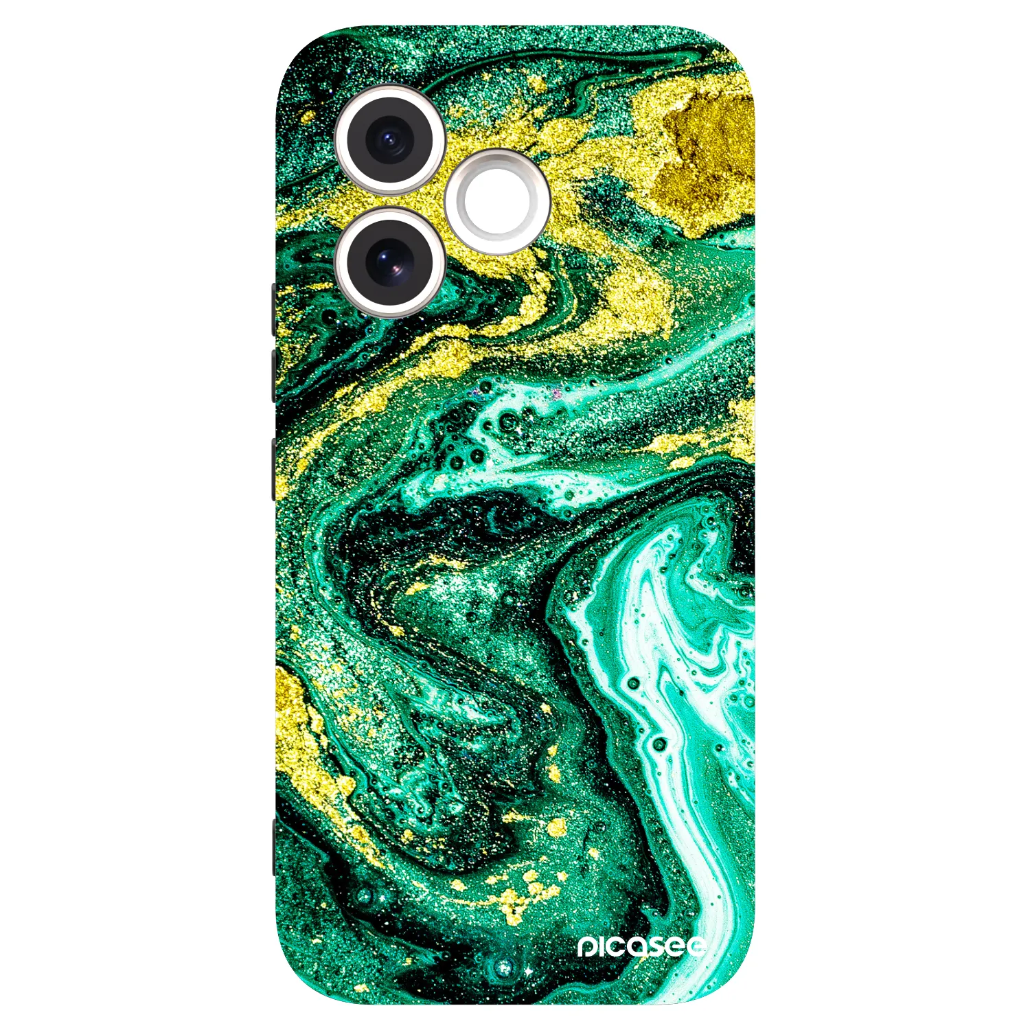 Picasee Honor 600 Lite Hülle - Schwarzes Silikon - Green Gold