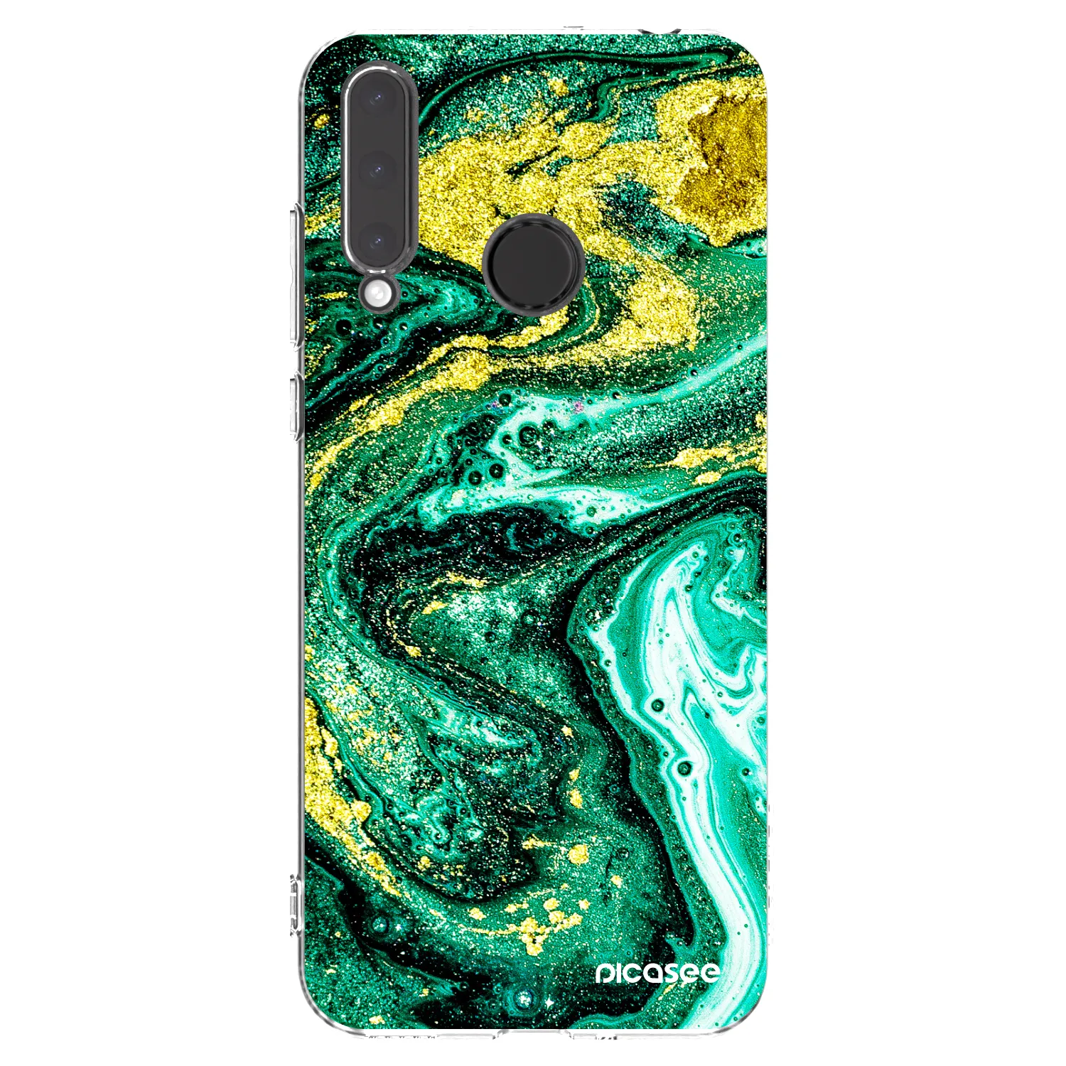 Picasee Honor 20 Lite Hülle - Transparentes Silikon - Green Gold