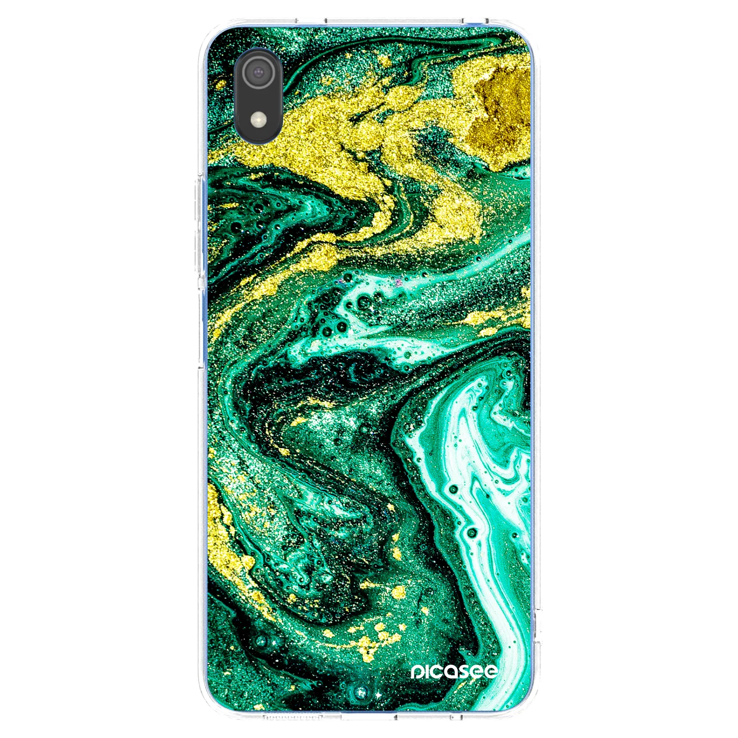 Picasee Xiaomi Redmi 7A Hülle - Transparentes Silikon - Green Gold