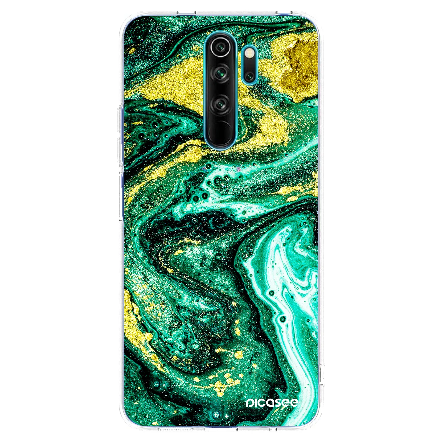 Picasee Xiaomi Redmi Note 8 Pro Hülle - Transparentes Silikon - Green Gold