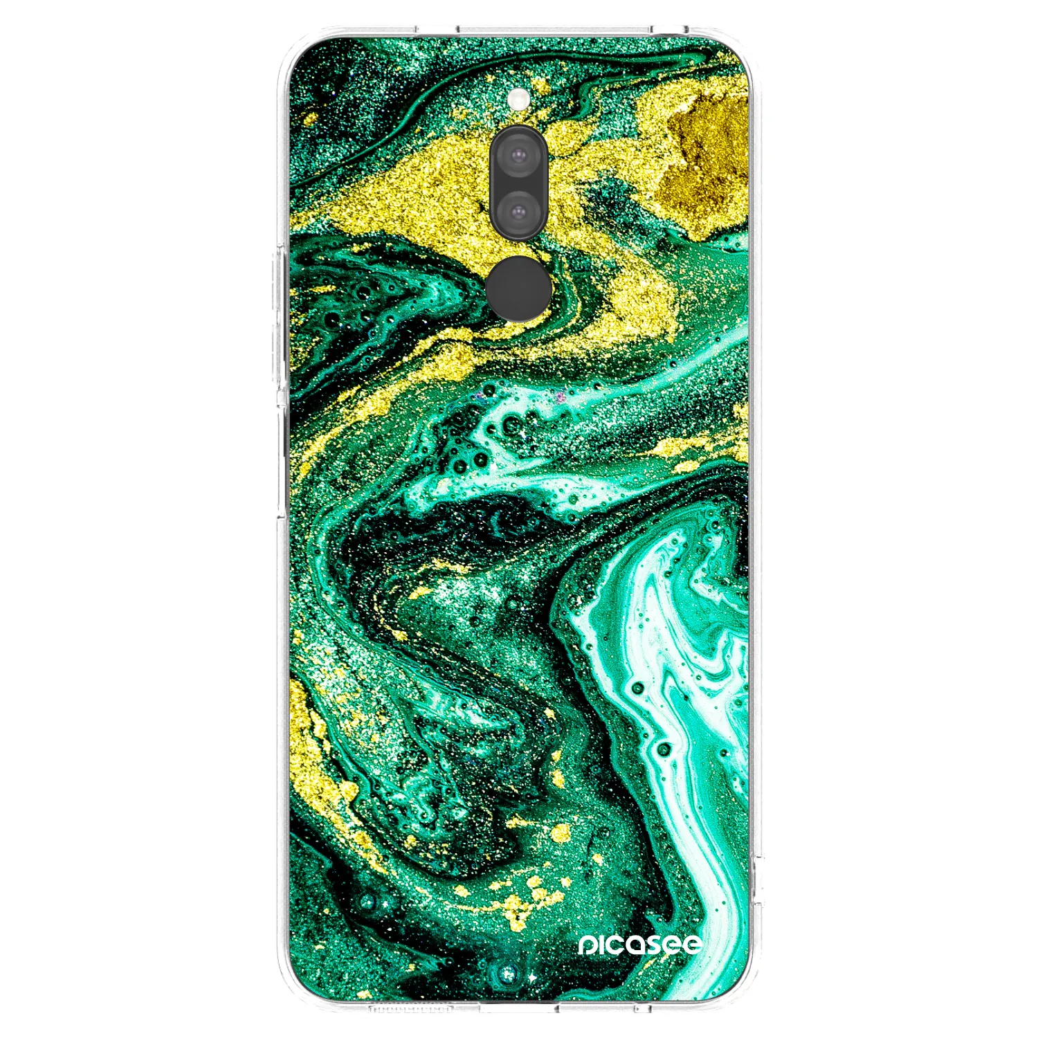 Picasee Xiaomi Redmi 8 Hülle - Transparentes Silikon - Green Gold