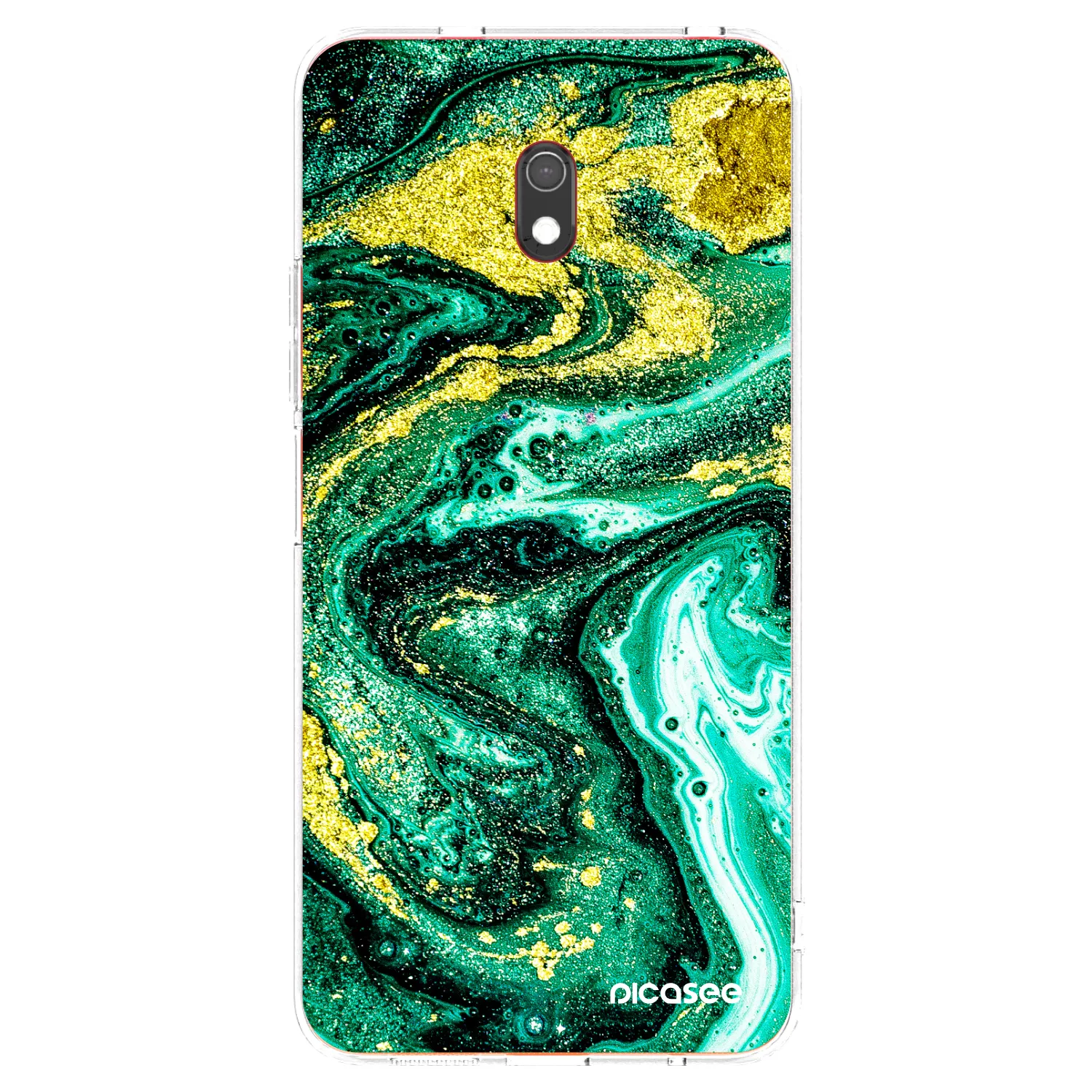 Picasee Xiaomi Redmi 8A Hülle - Transparentes Silikon - Green Gold