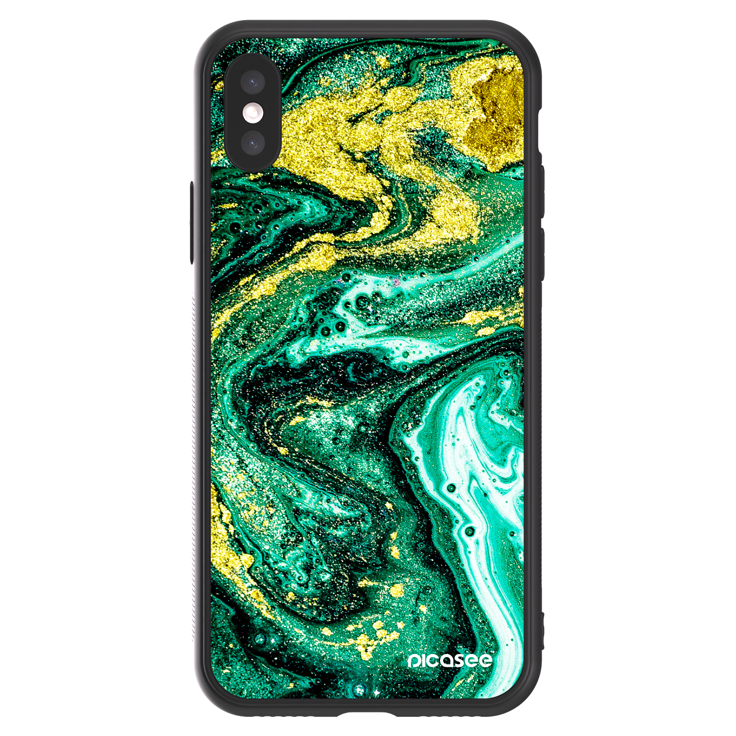 Picasee ULTIMATE CASE für Apple iPhone X/XS - Green Gold