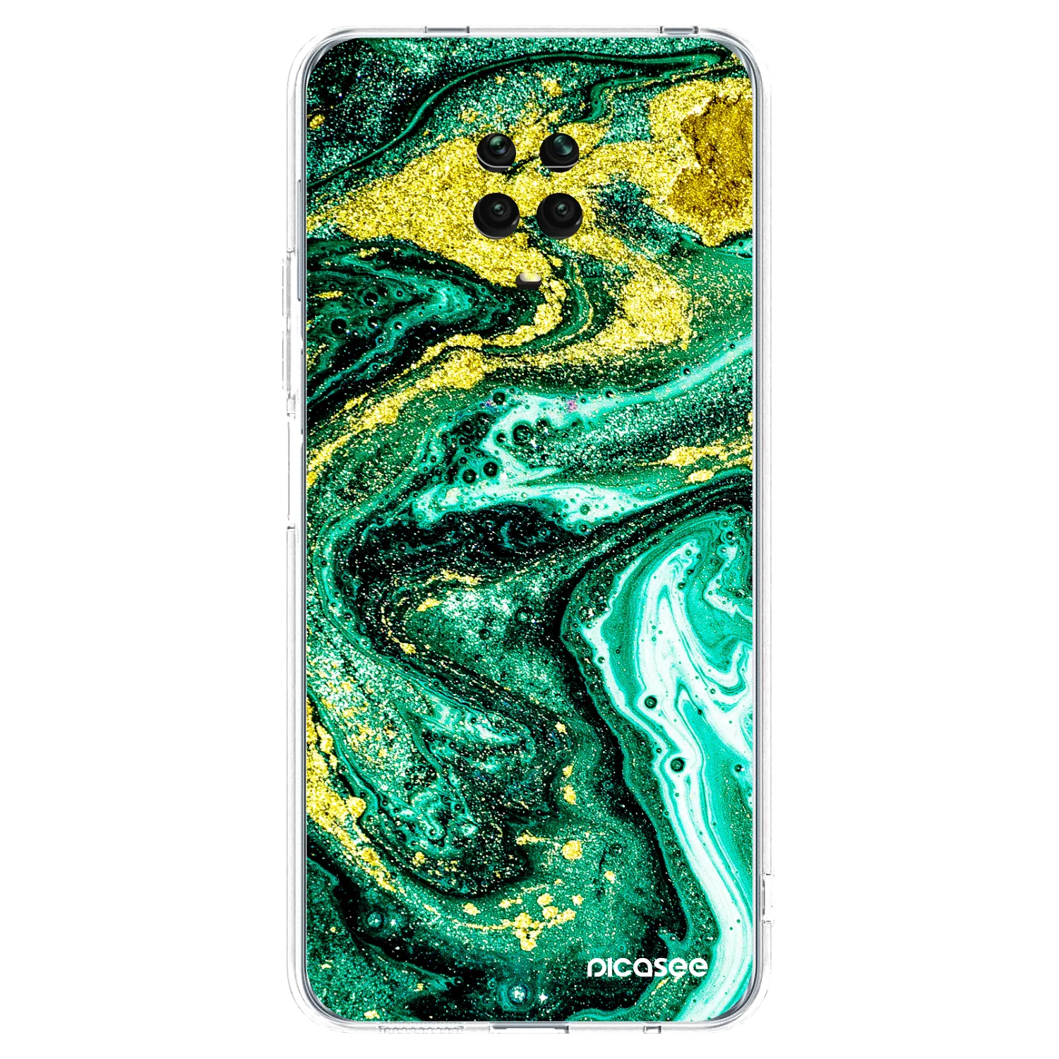 Picasee Xiaomi Redmi Note 9 Pro Hülle - Transparentes Silikon - Green Gold