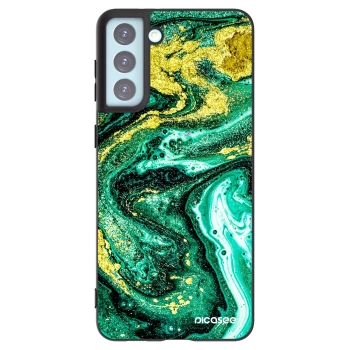 Picasee Samsung Galaxy S21+ 5G G996F Hülle - Schwarzes Silikon - Green Gold