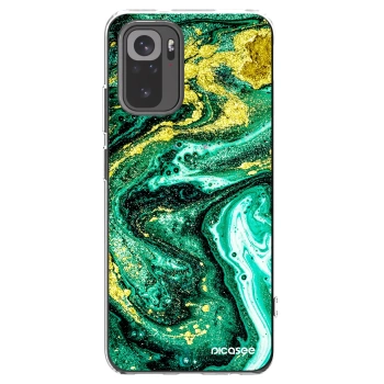 Picasee Xiaomi Redmi Note 10 Hülle - Transparentes Silikon - Green Gold