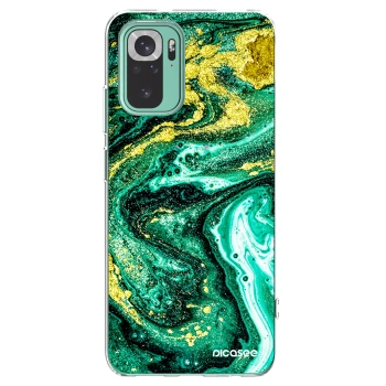Picasee Xiaomi Redmi Note 10 Pro Hülle - Transparentes Silikon - Green Gold