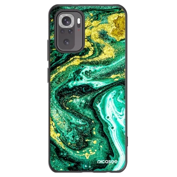Picasee Xiaomi Redmi Note 10S Hülle - Schwarzes Silikon - Green Gold